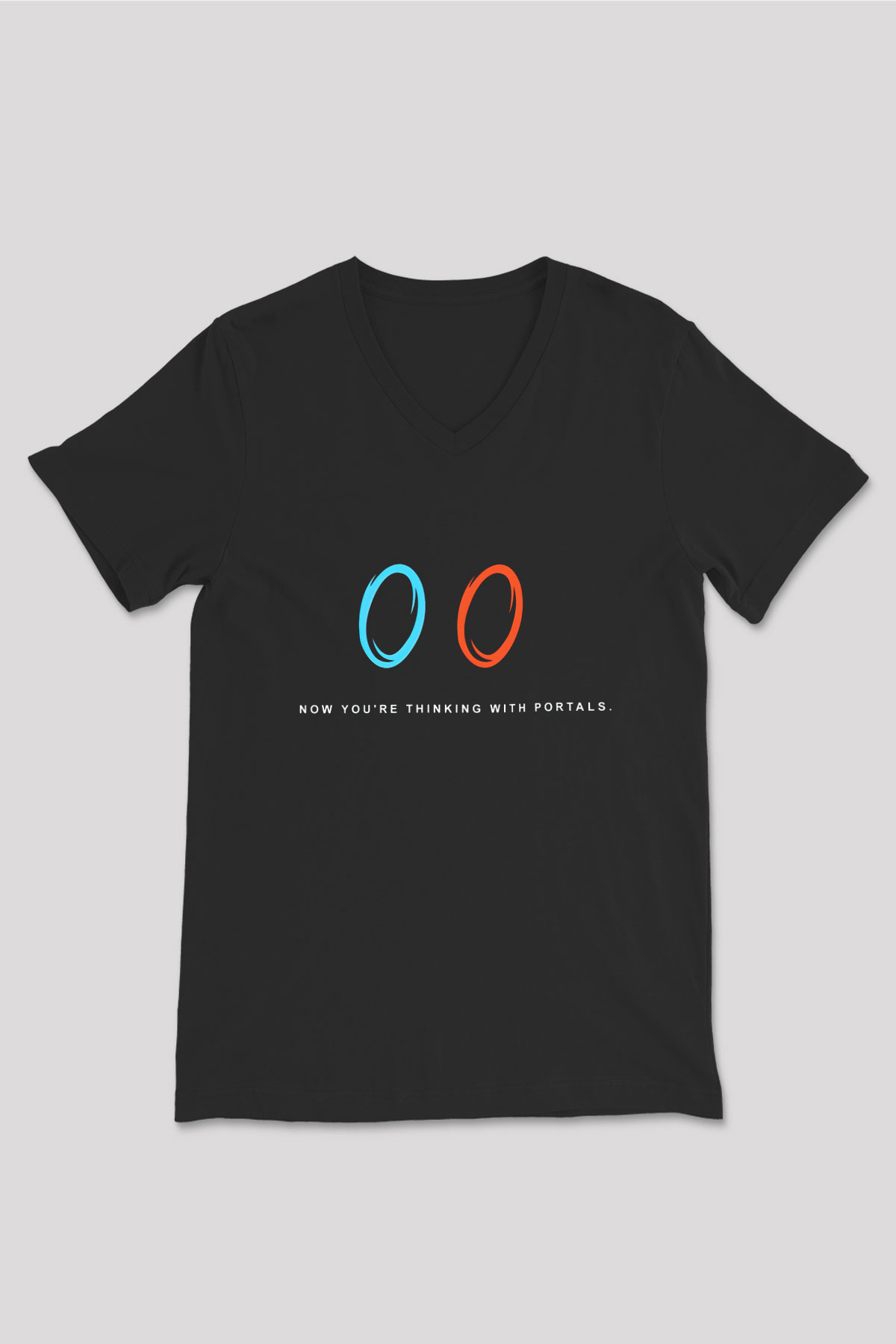 Portal Siyah Unisex V Yaka Tişört T-Shirt