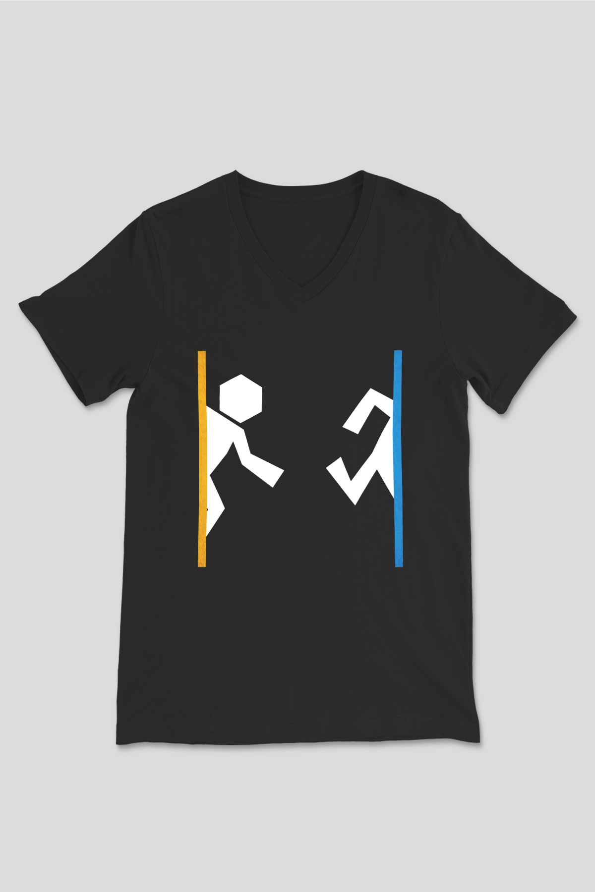 Portal Siyah Unisex V Yaka Tişört T-Shirt