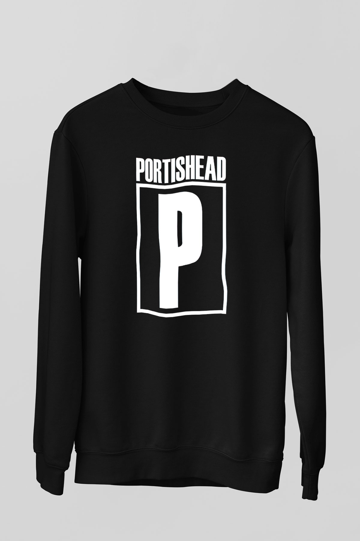 Portishead Baskılı Unisex Siyah Sweatshirt