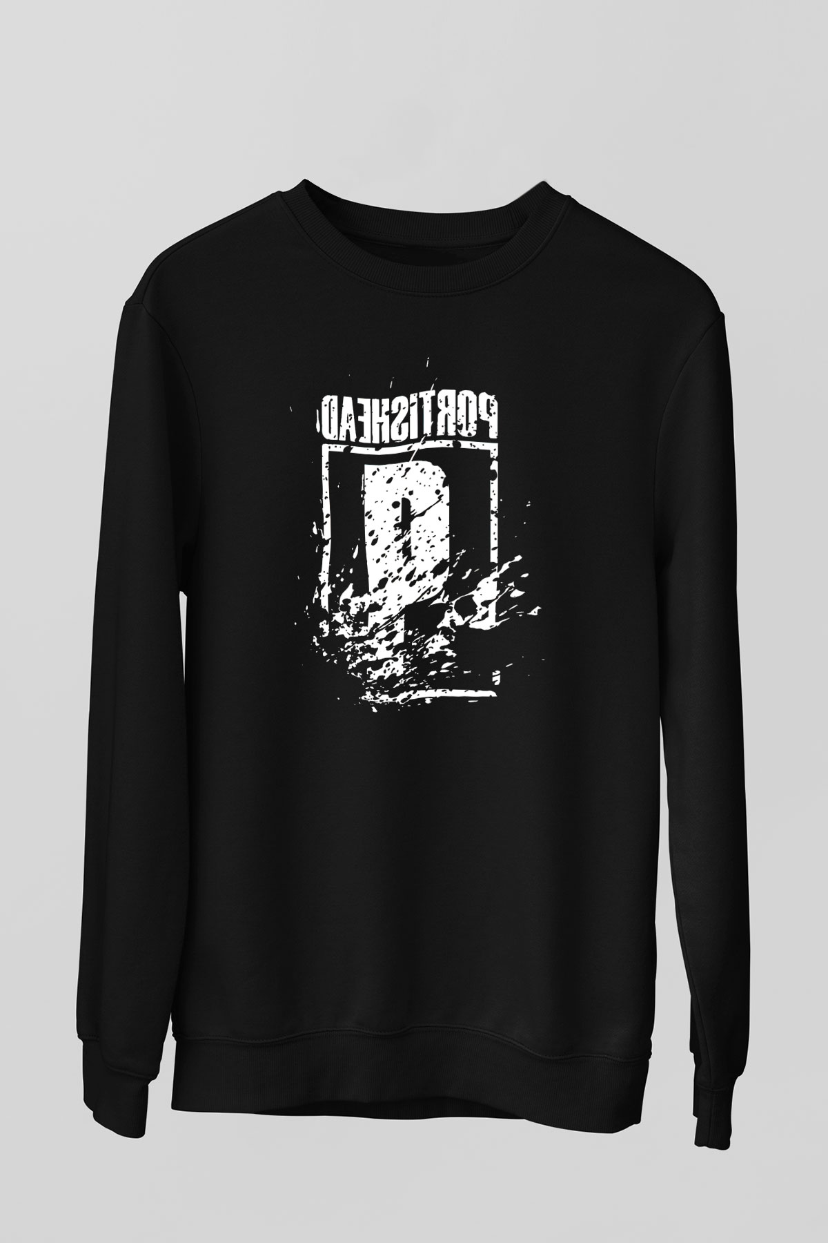 Portishead Baskılı Unisex Siyah Sweatshirt