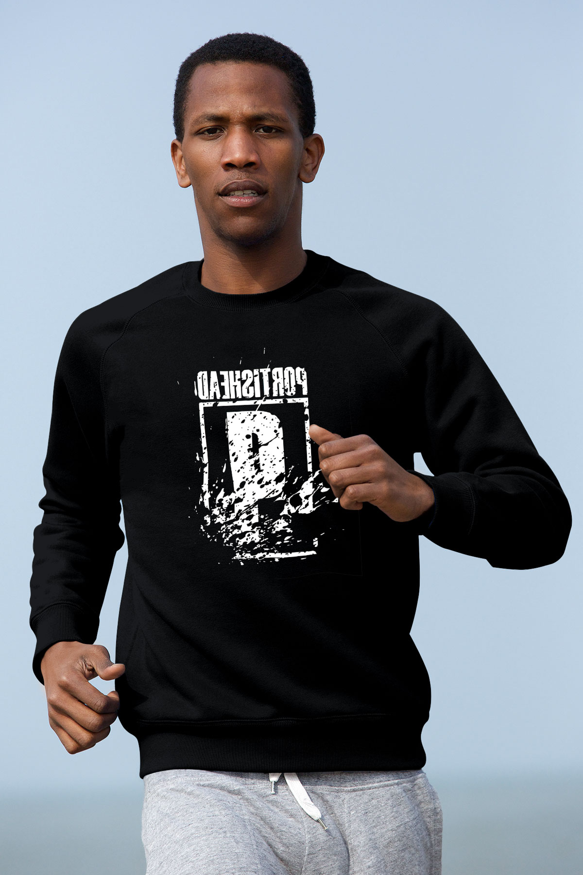Portishead Baskılı Unisex Siyah Sweatshirt