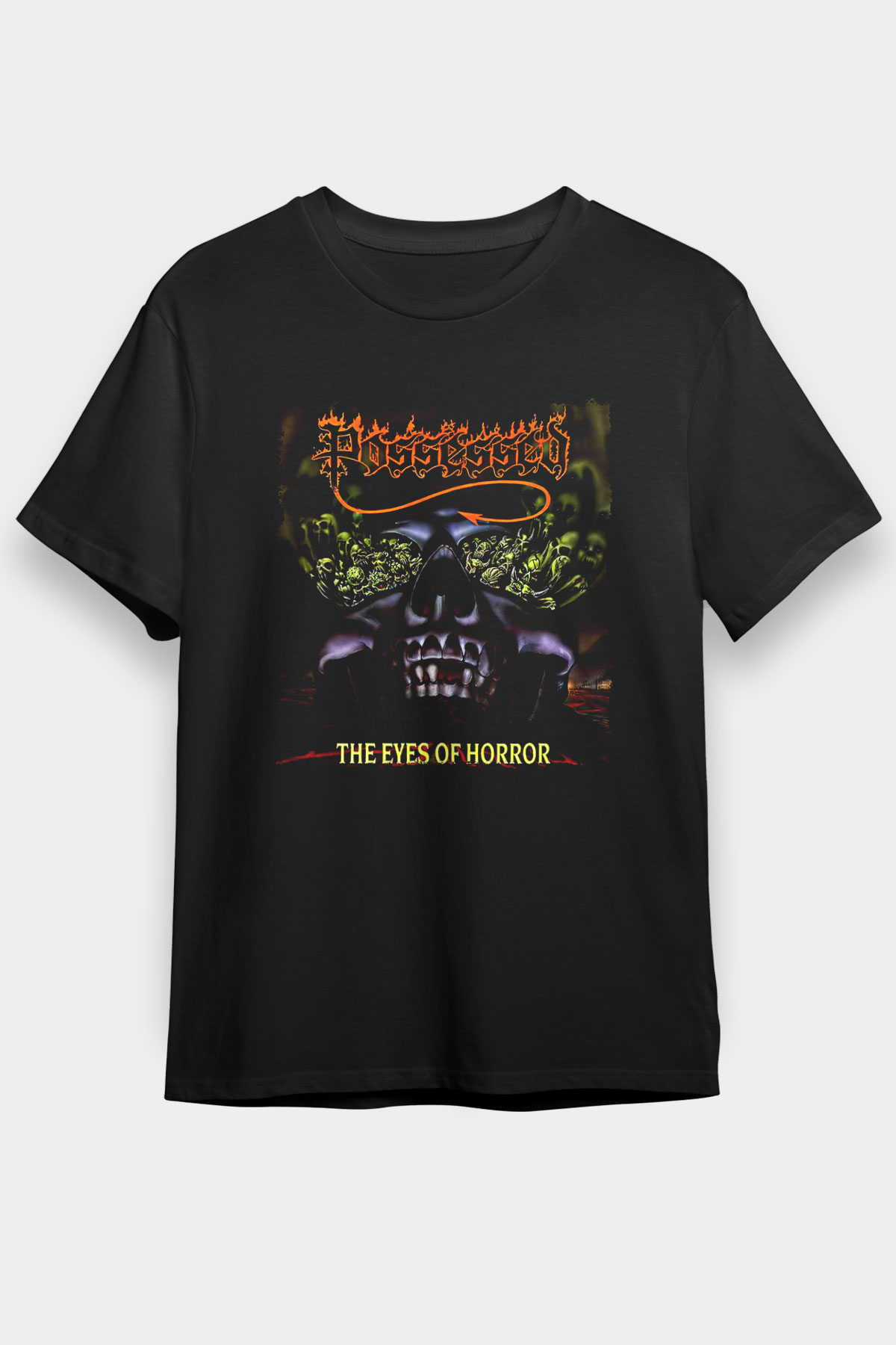 Possessed Baskılı Unisex Siyah Tişört - Tshirt