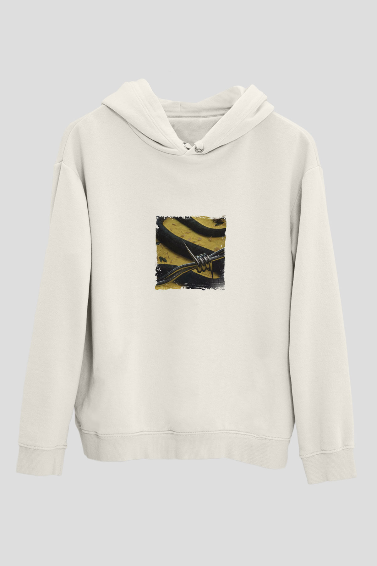 Post Malone Baskılı Unisex Beyaz Kapüşonlu Sweatshirt