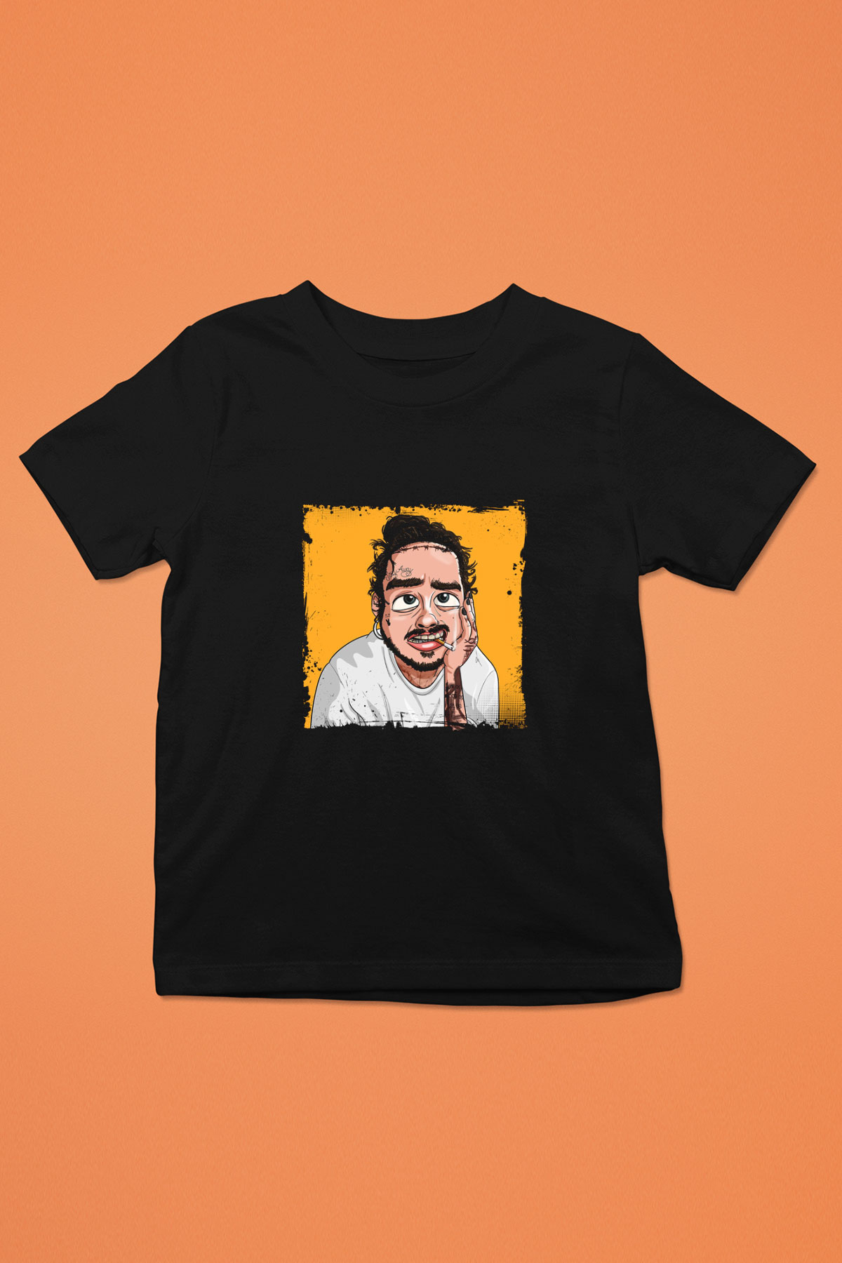 Post Malone Baskılı Unisex Siyah Çocuk Tişört