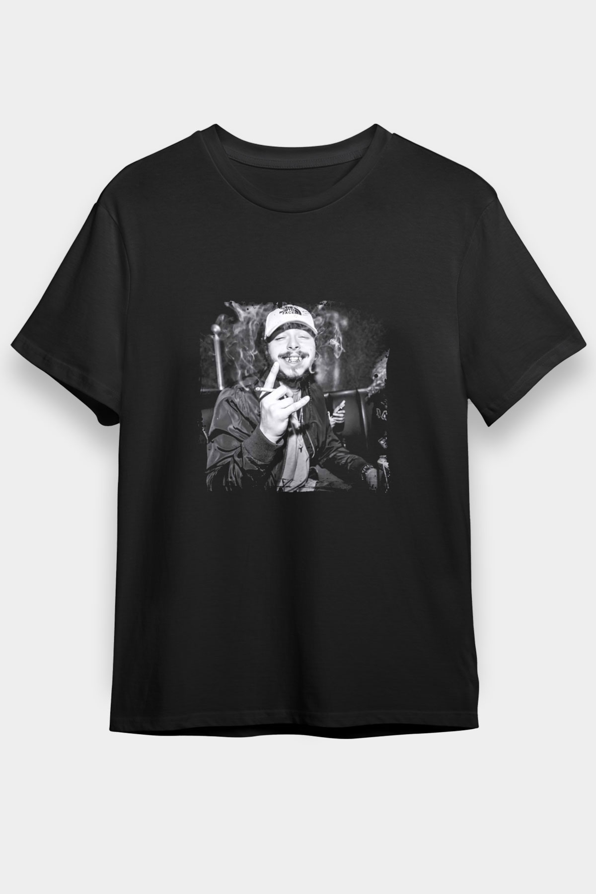 Post Malone Baskılı Unisex Siyah Tişört