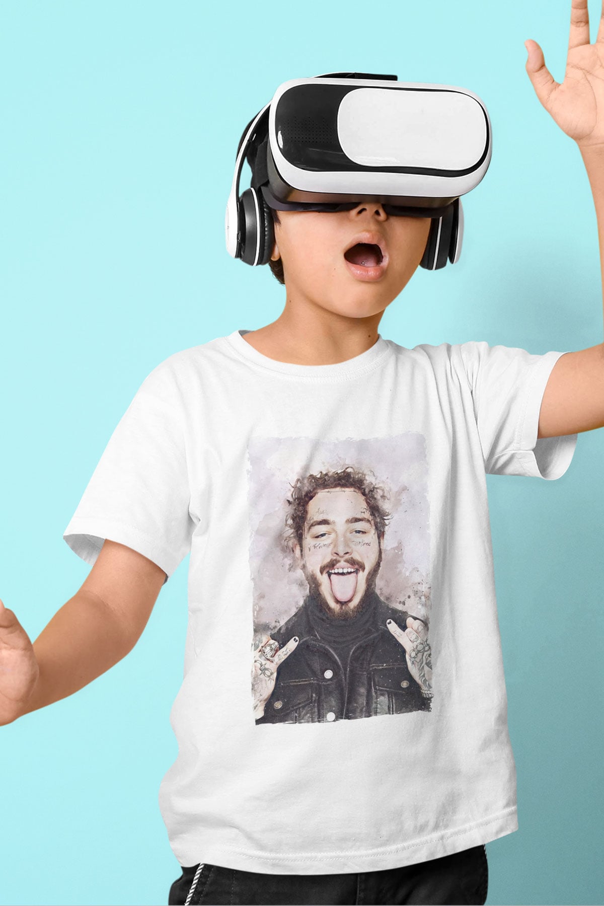 Post Malone Beyaz Unisex Çocuk Tişört