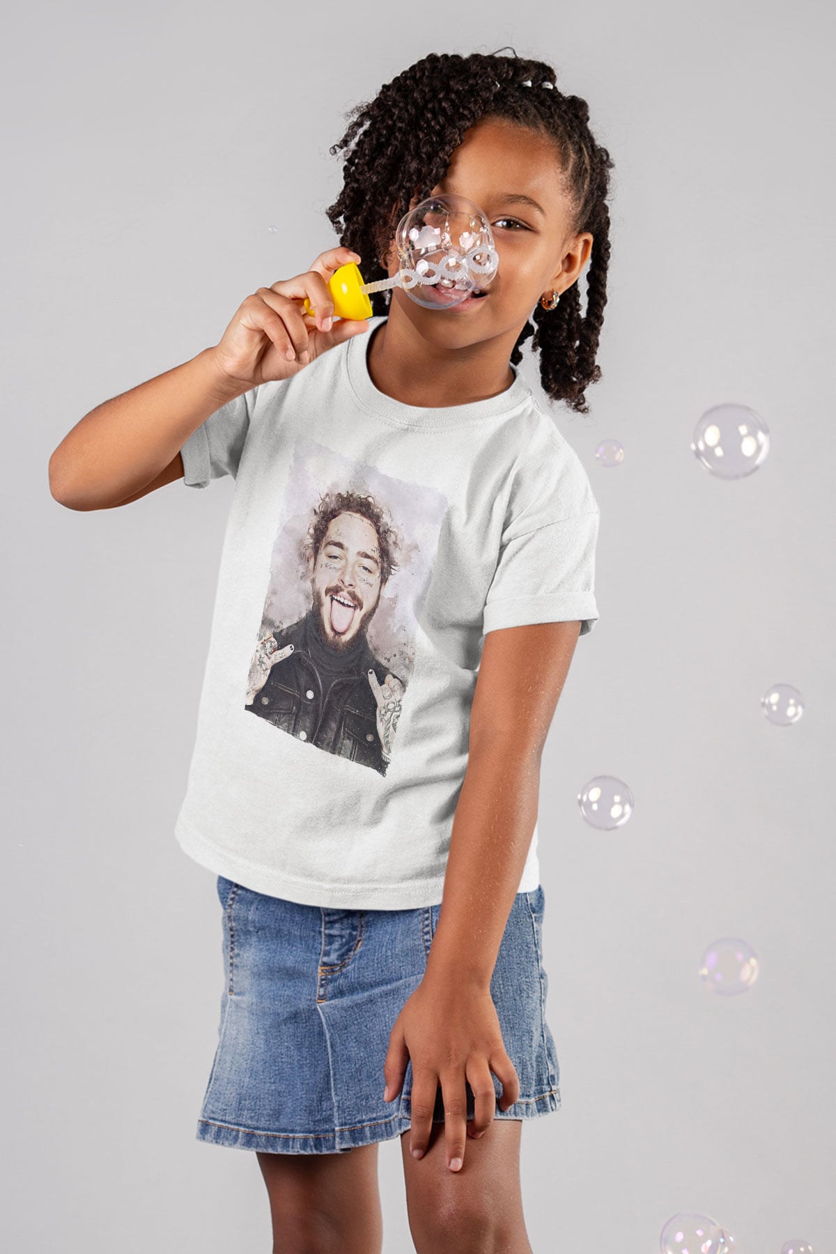 Post Malone Beyaz Unisex Çocuk Tişört