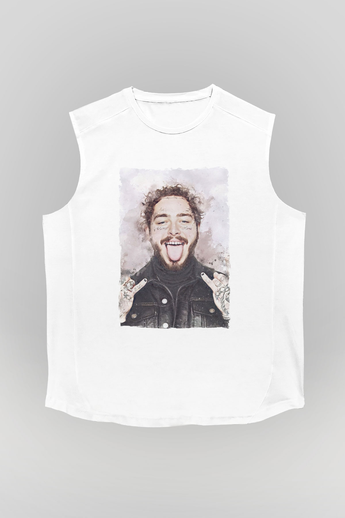 Post Malone Beyaz Unisex Kolsuz Tişört