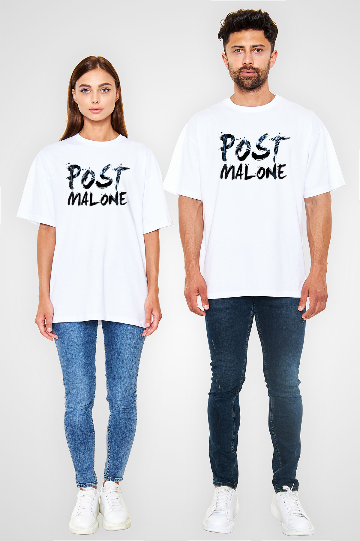 Post Malone Beyaz Unisex Oversize Tişört T-Shirt