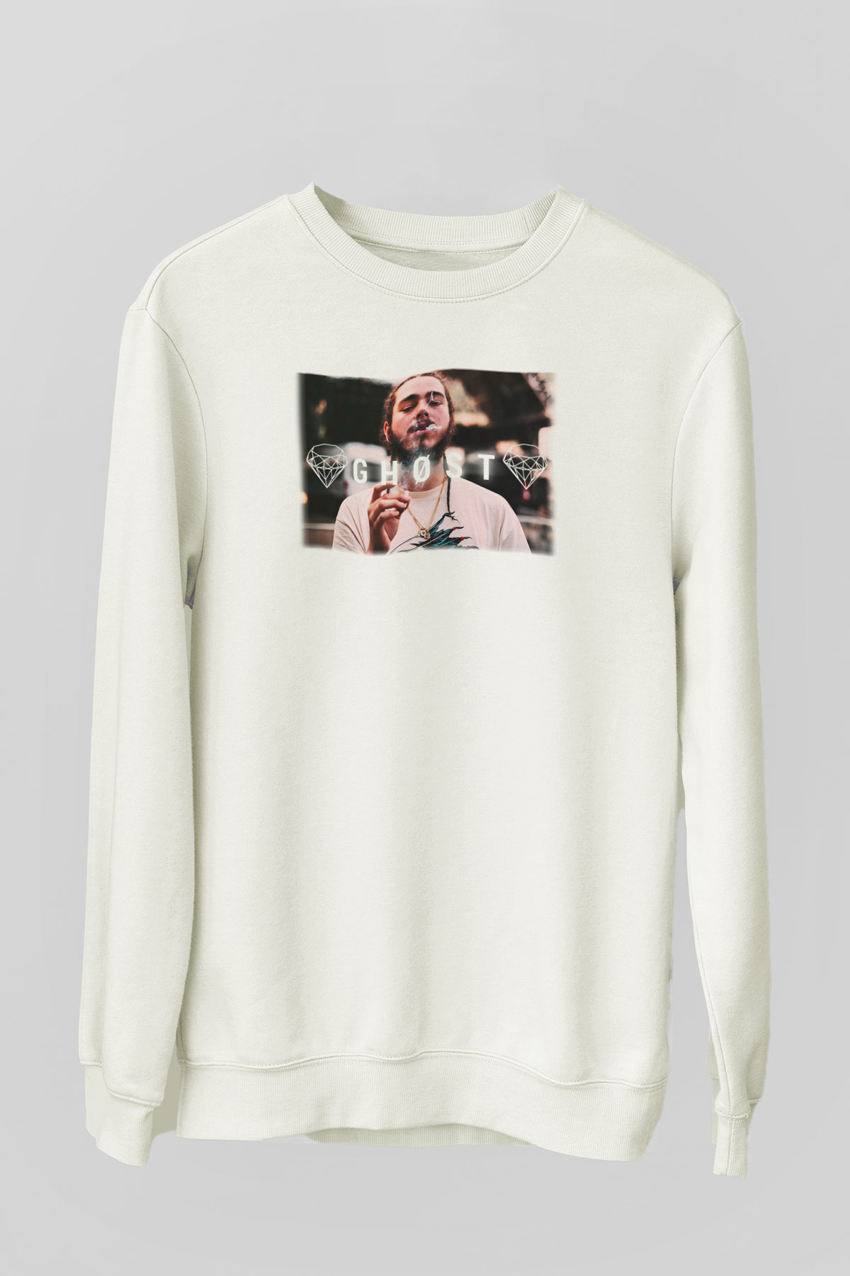 Post Malone Beyaz Unisex Sweatshirt