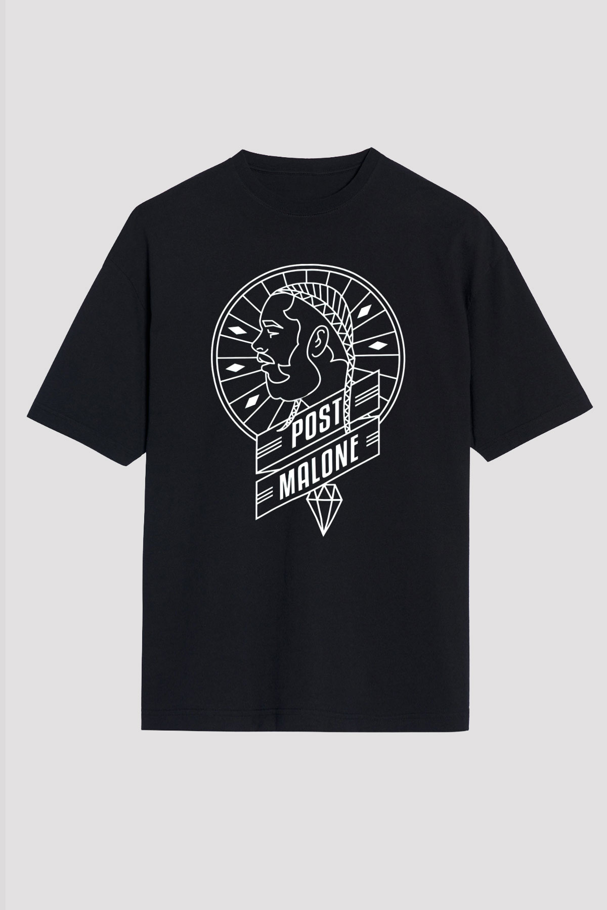 Post Malone Siyah Unisex Oversize Tişört T-Shirt