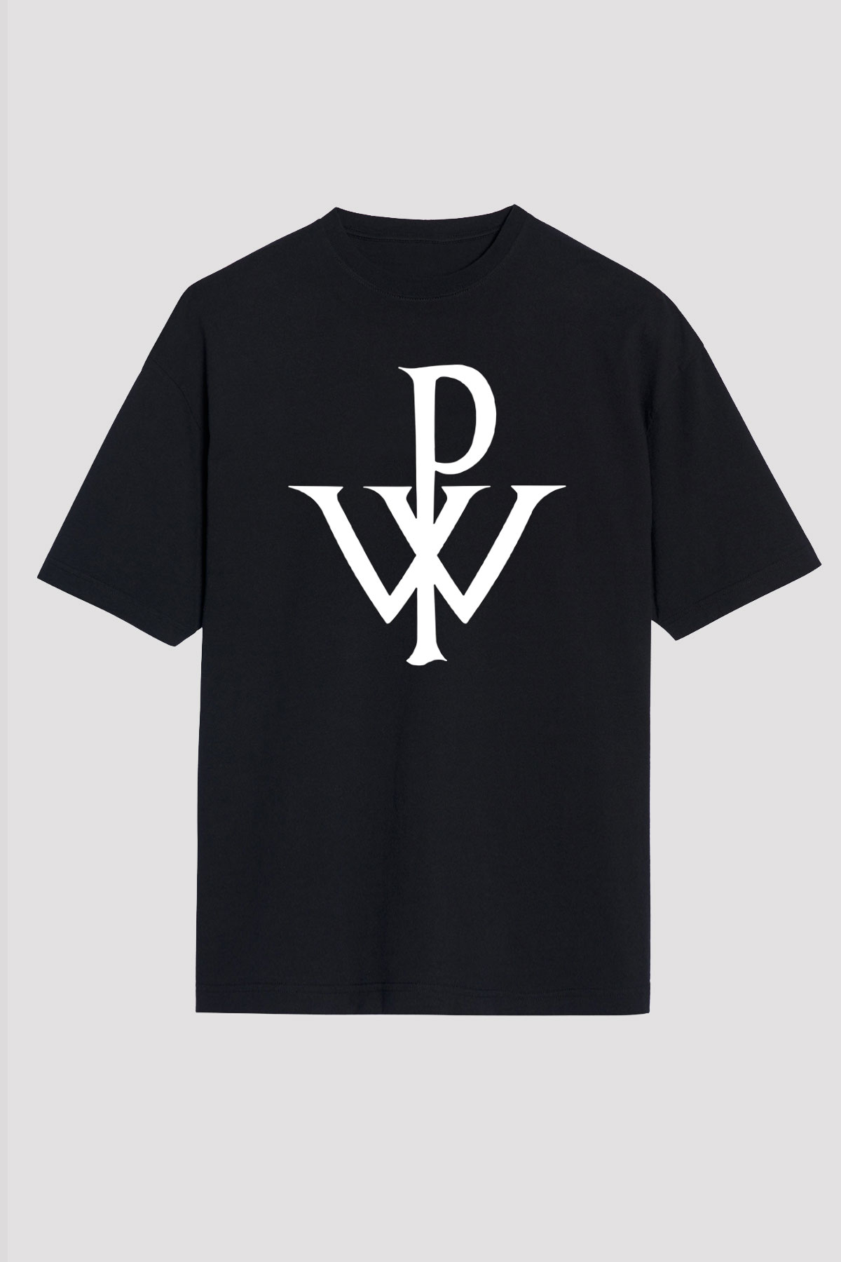 Powerwolf Baskılı Unisex Siyah Oversize Tişört - Tshirt