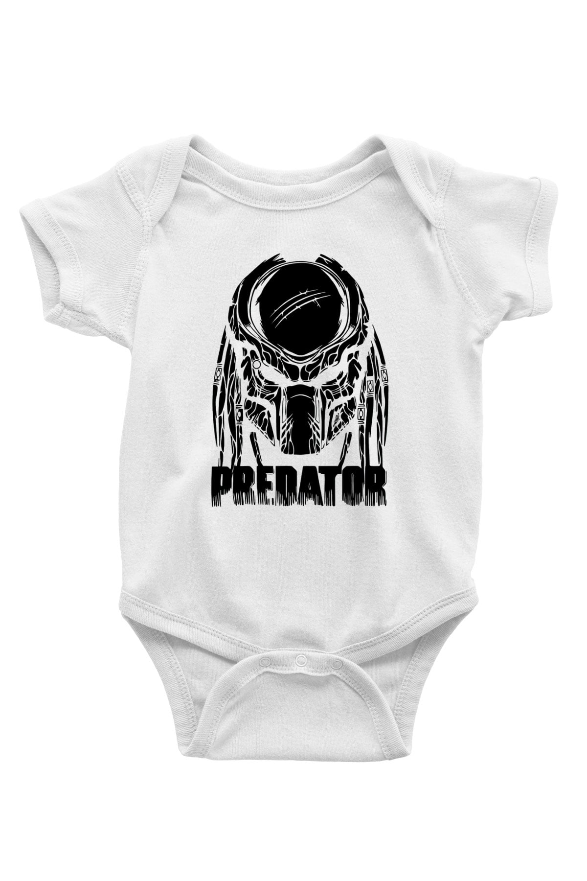 Predator Baskılı Beyaz Unisex Bebek Body - Zıbın