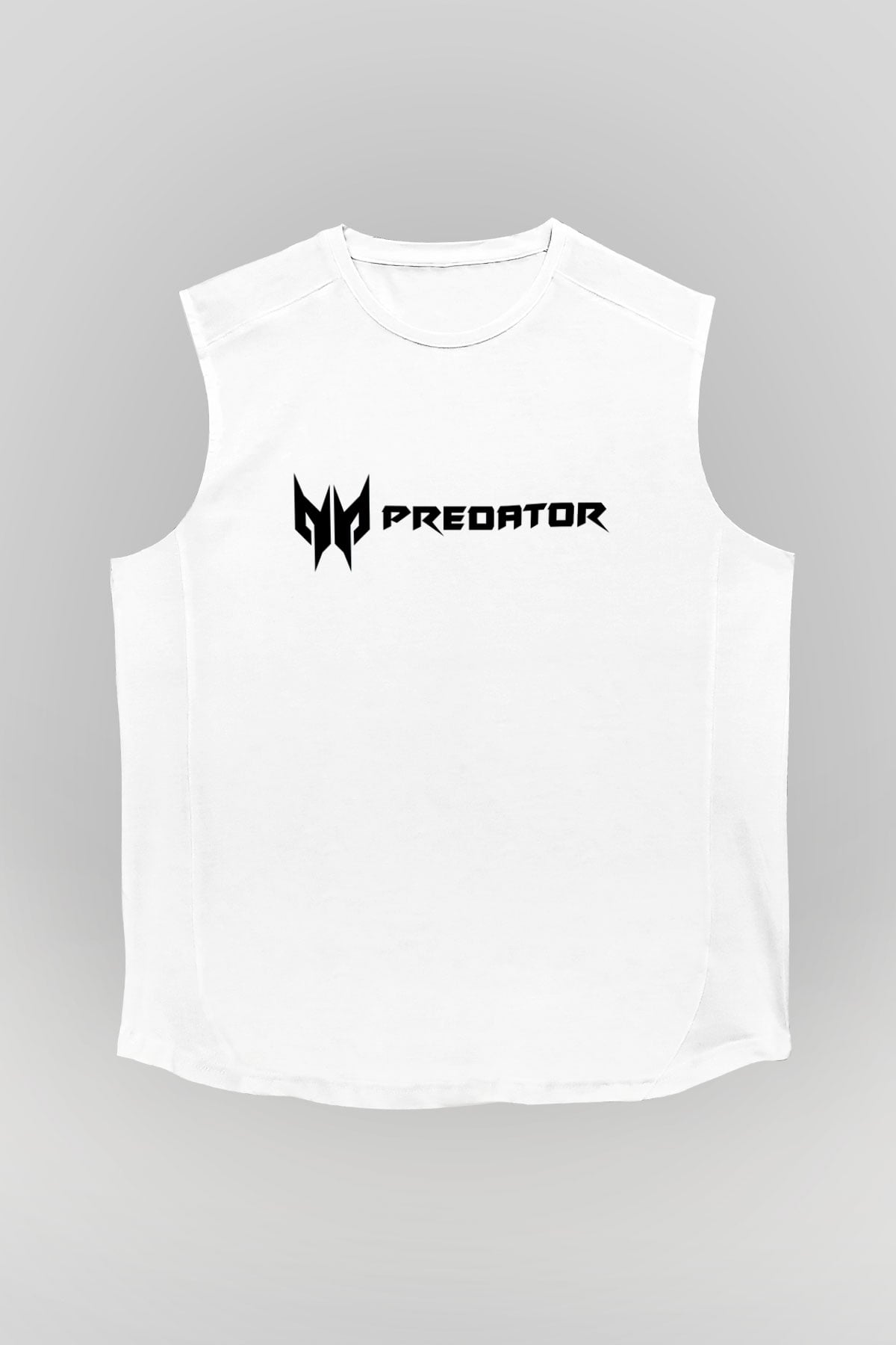 Predator Beyaz Unisex Kolsuz Tişört