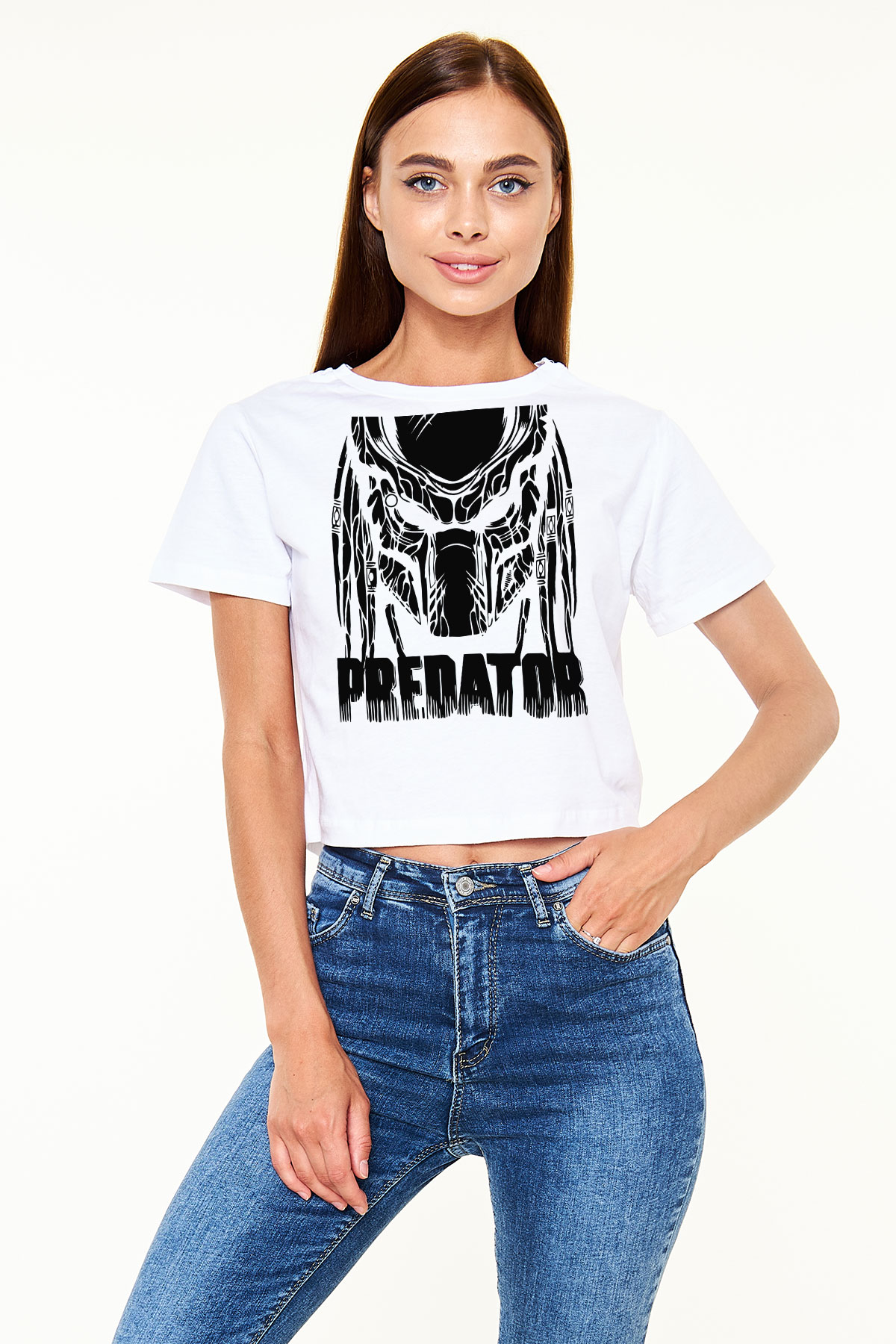 Predator Beyaz Unisex Oversize Tişört
