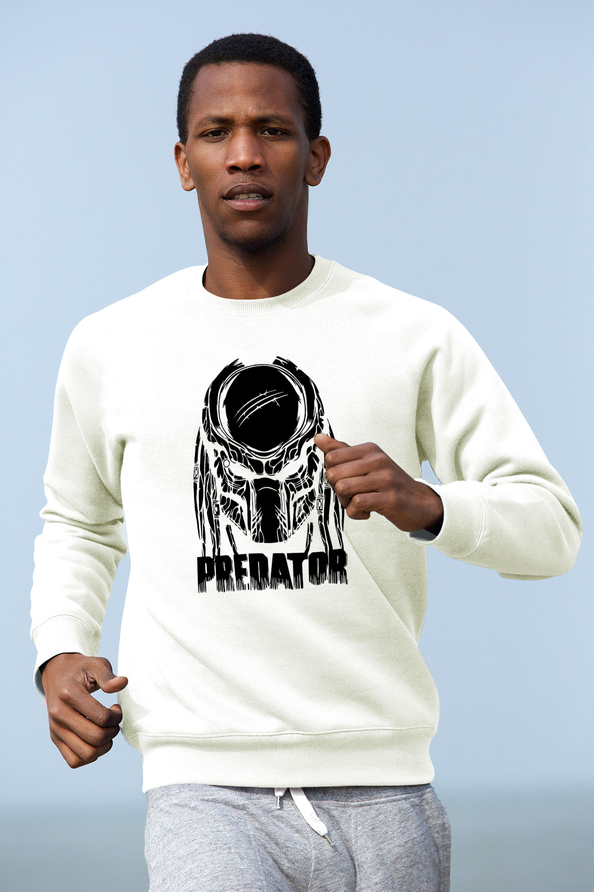 Predator Beyaz Unisex Sweatshirt