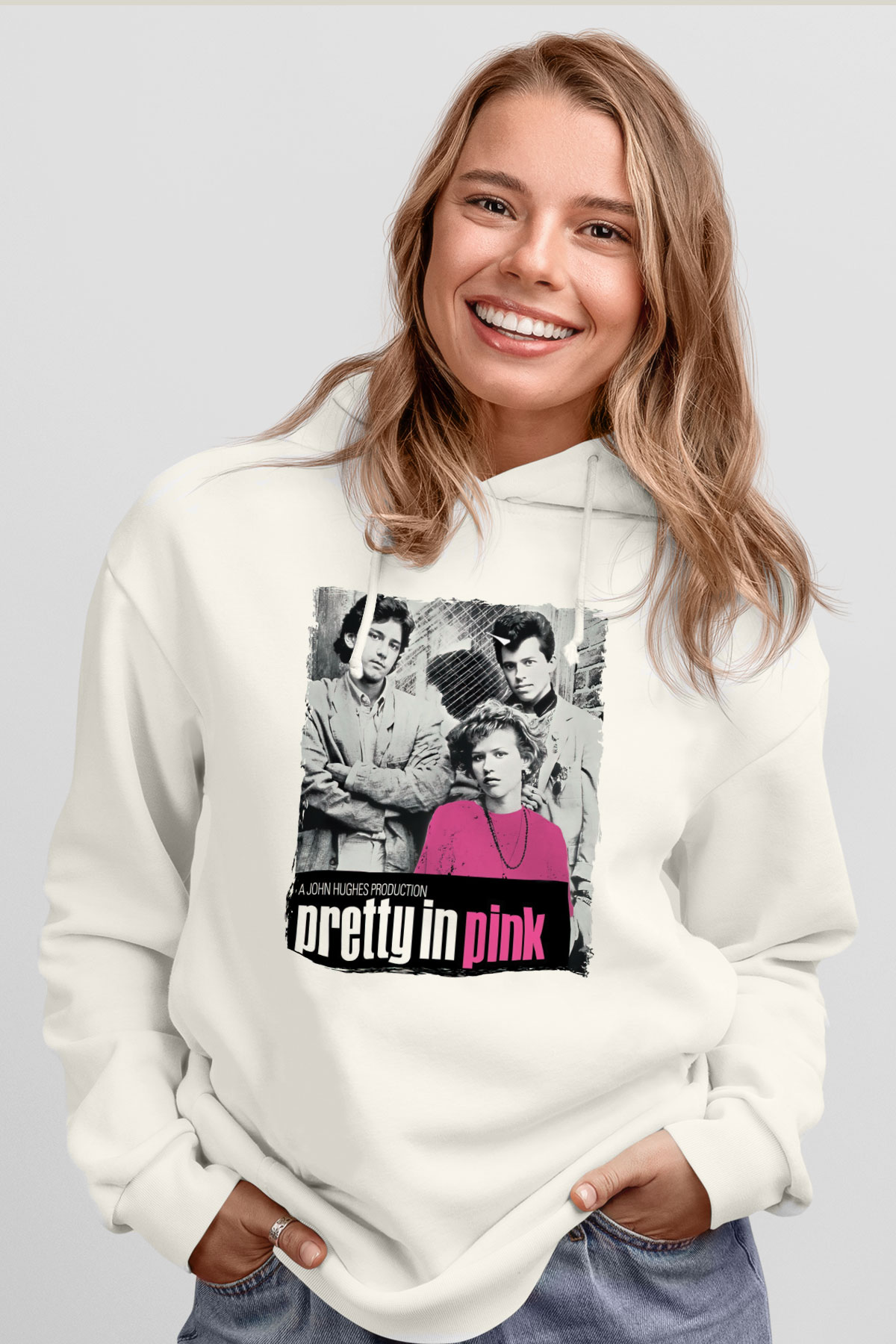 Pretty in Pink Beyaz Unisex Hoodie