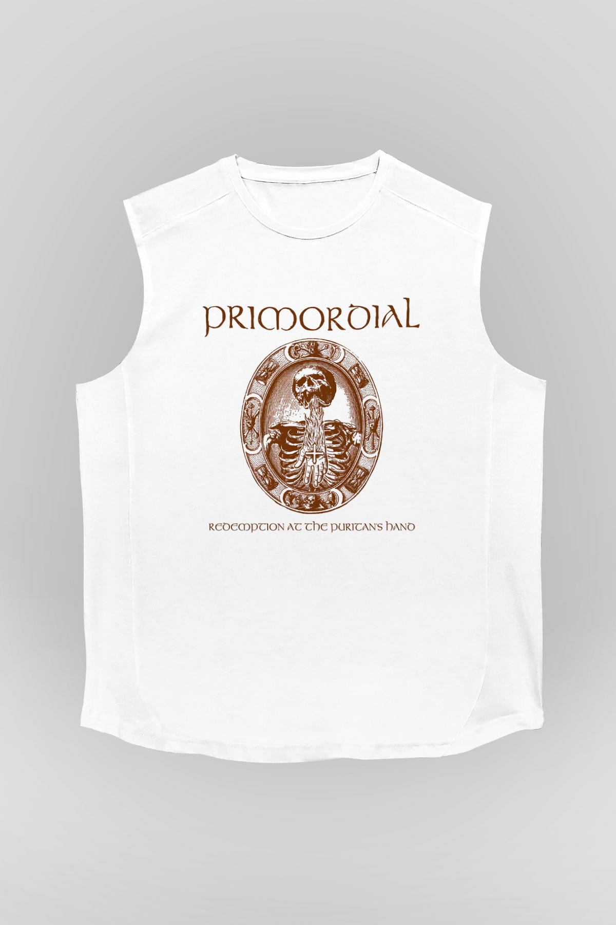 Primordial Beyaz Unisex Kolsuz Tişört