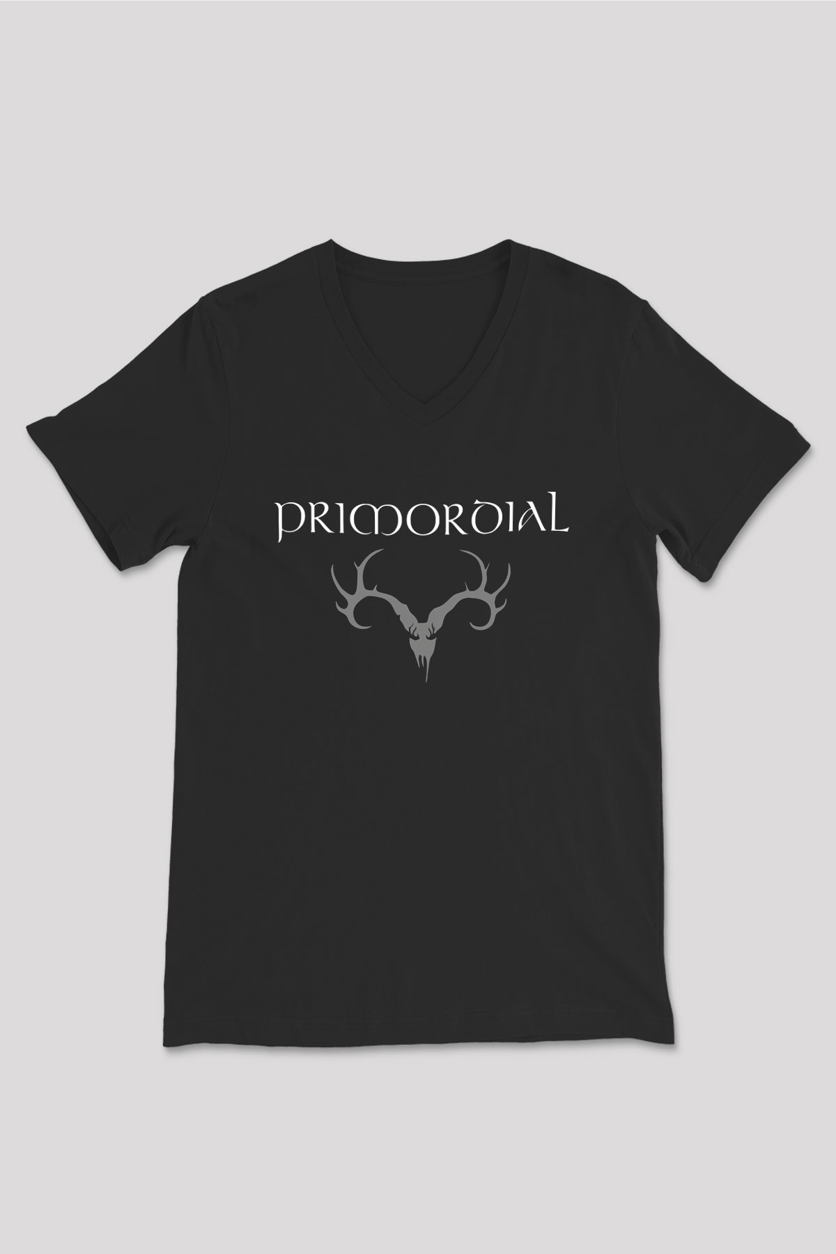 Primordial Siyah Unisex V Yaka Tişört T-Shirt