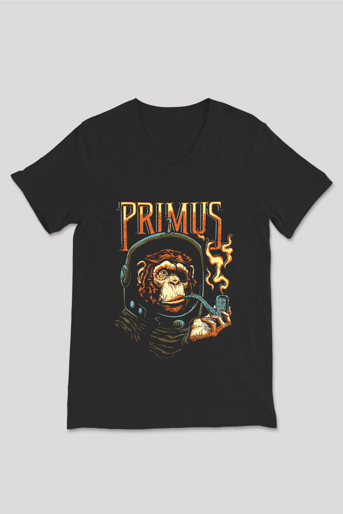 Primus Siyah Unisex V Yaka Tişört T-Shirt