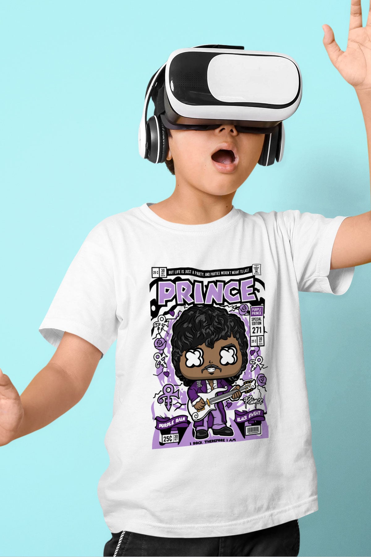 Prince Baskılı Unisex Beyaz Çocuk Tişört
