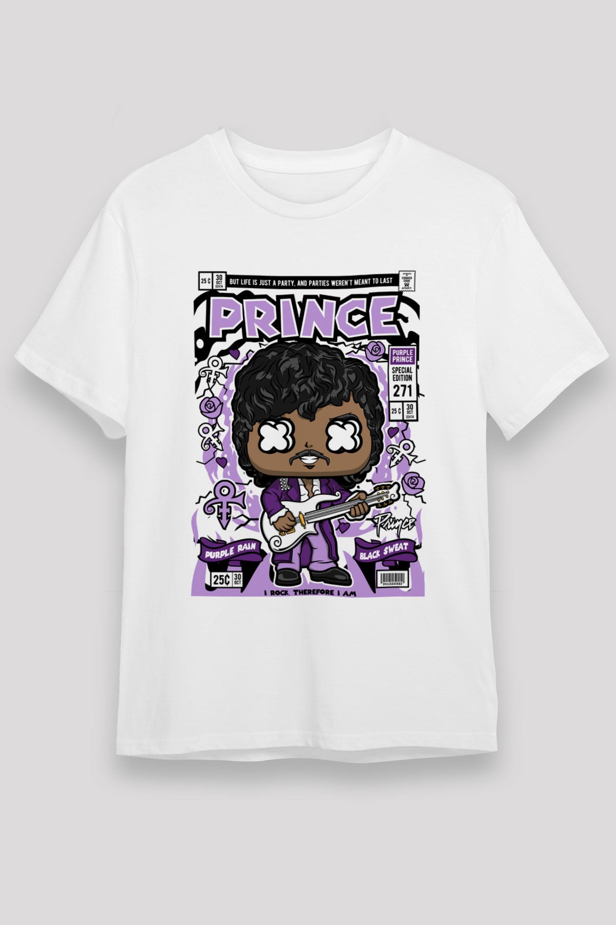 Prince Baskılı Unisex Beyaz Tişört