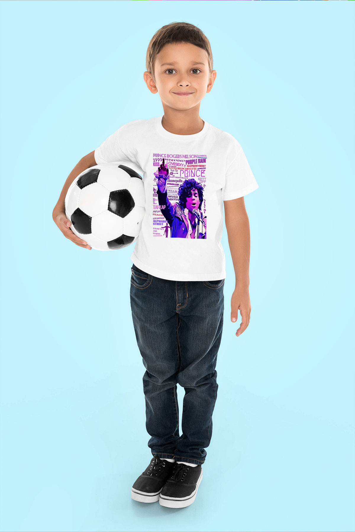 Prince Beyaz Unisex Çocuk Tişört