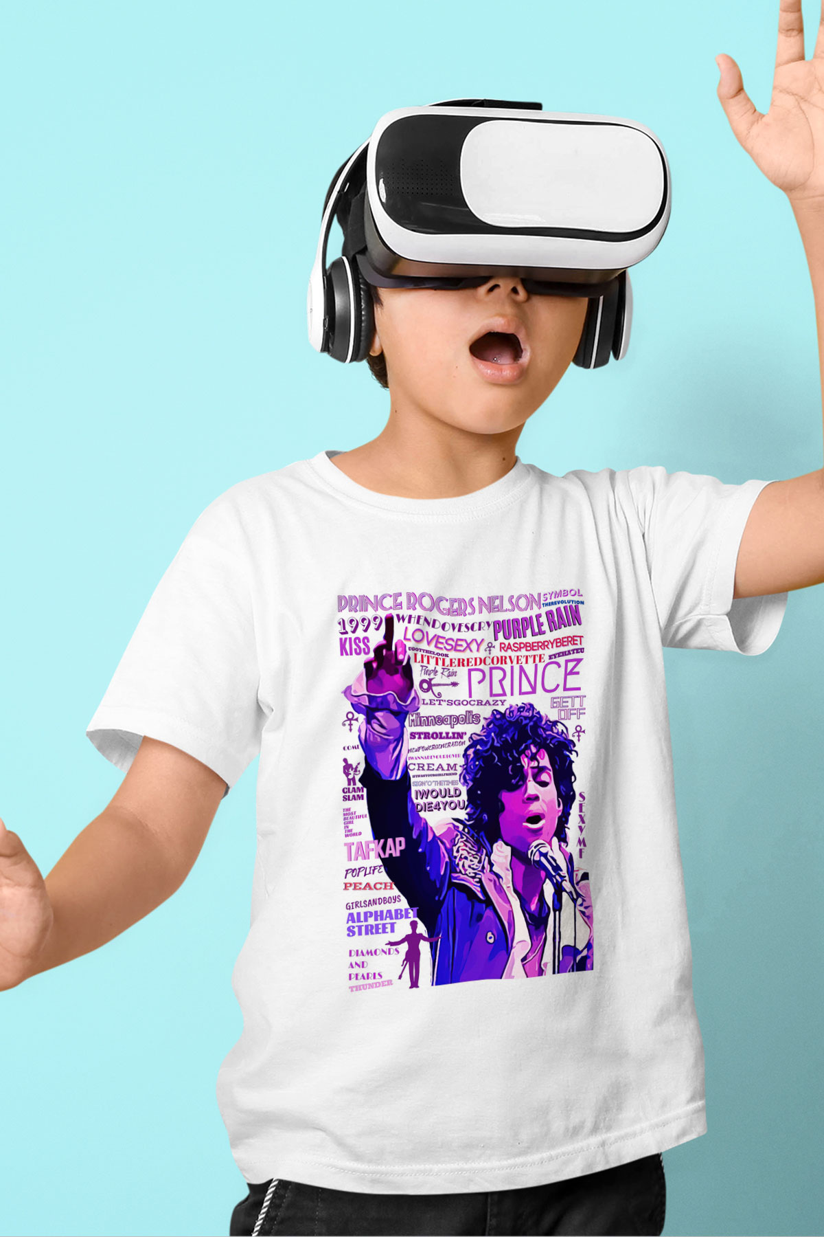 Prince Beyaz Unisex Çocuk Tişört
