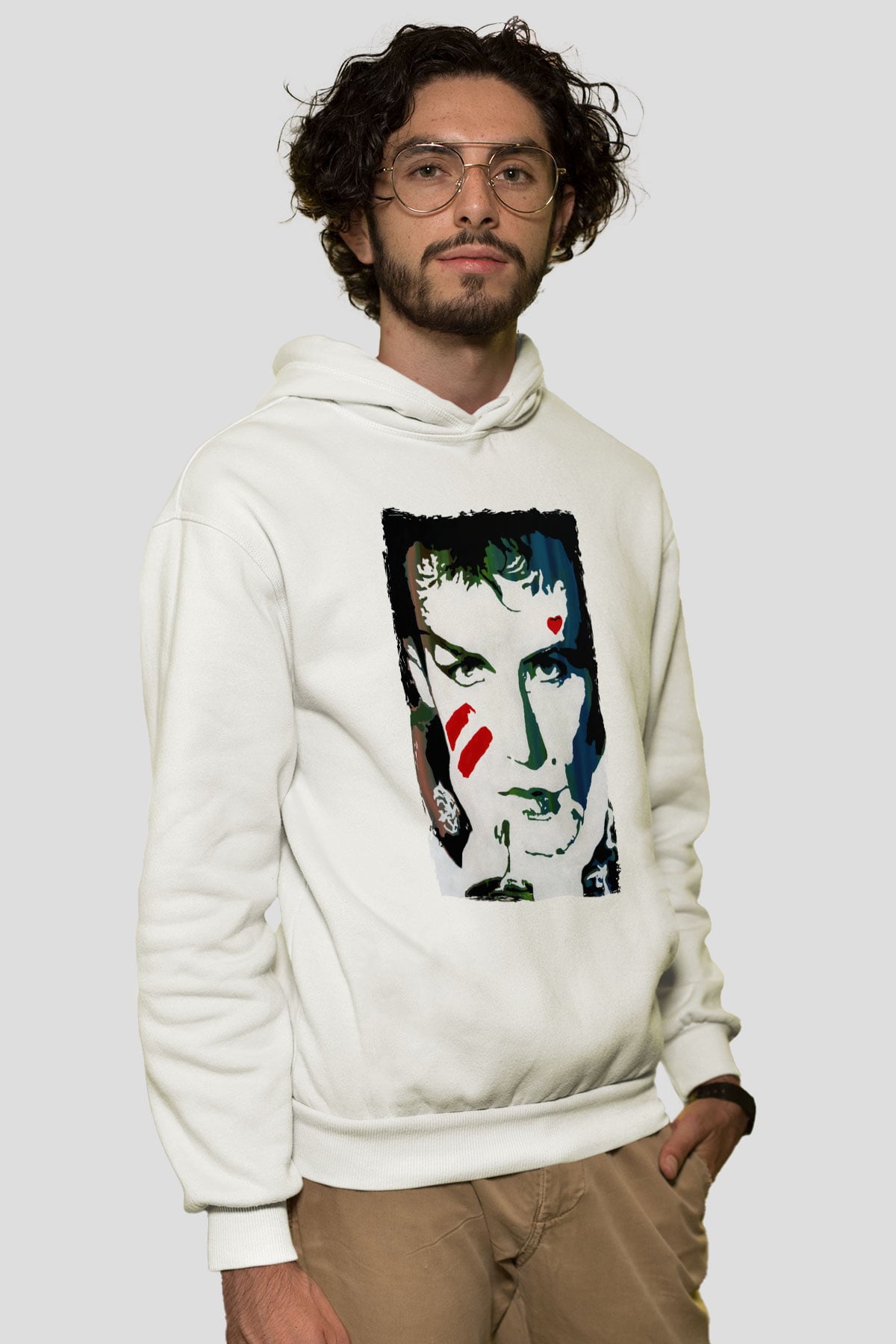 Prince Beyaz Unisex Kapüşonlu Sweatshirt