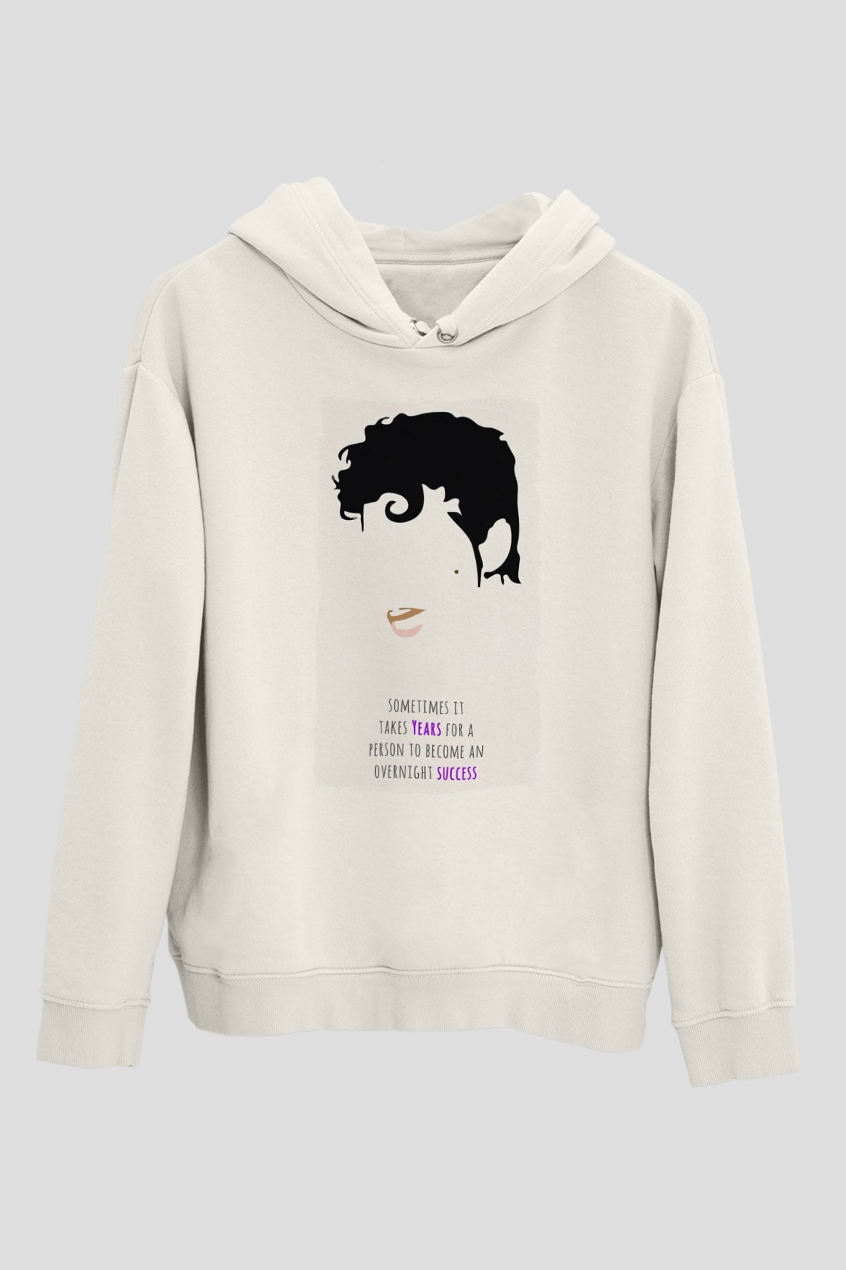 Prince Beyaz Unisex Kapüşonlu Sweatshirt