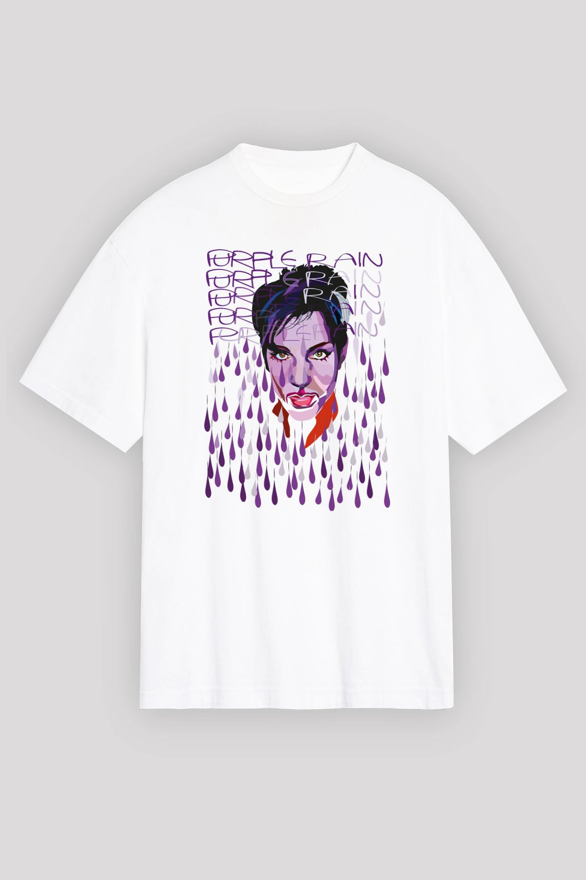 Prince Beyaz Oversize Tişört Oversize T-shirt - TişörtFabrikası
