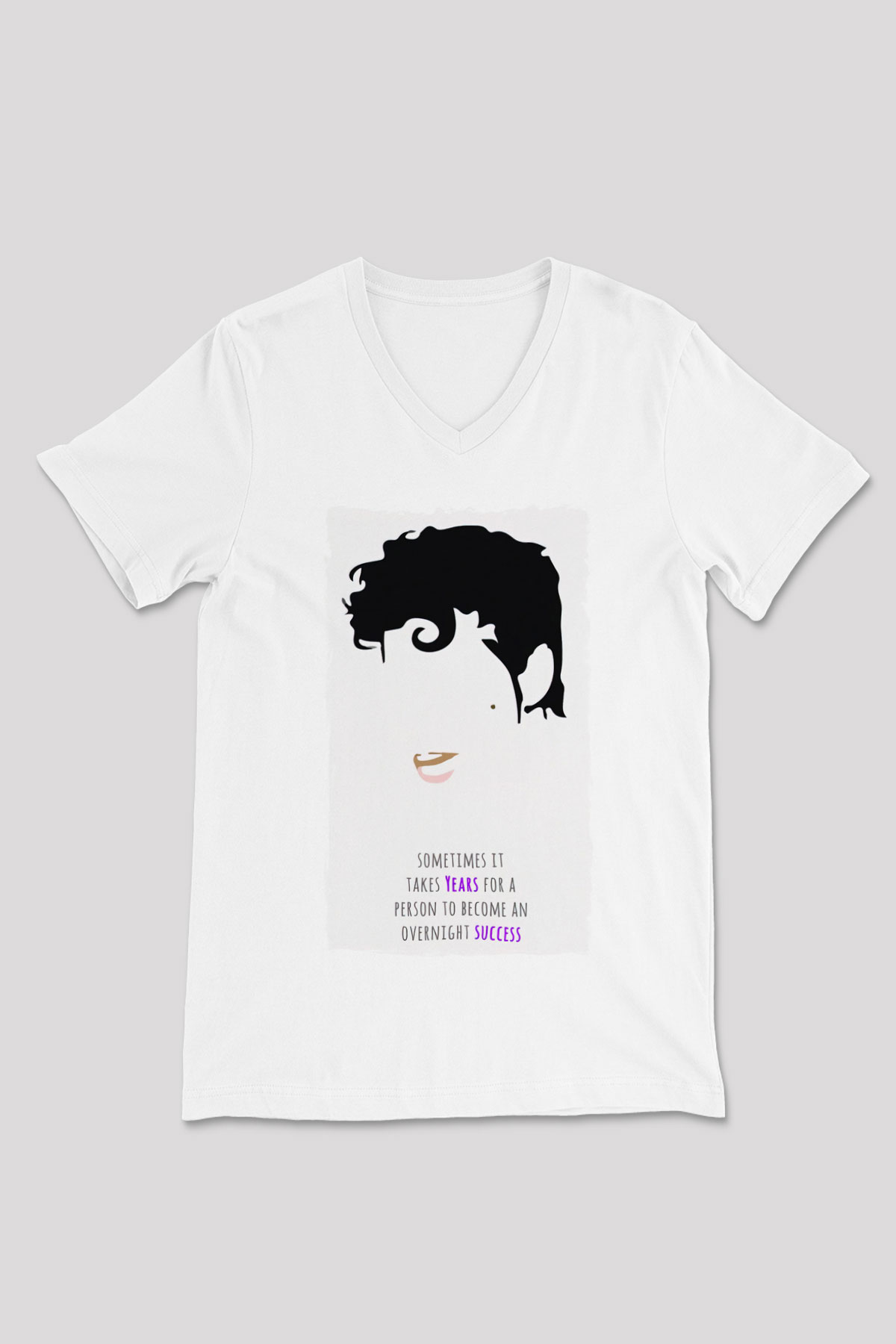 Prince Beyaz Unisex V Yaka Tişört