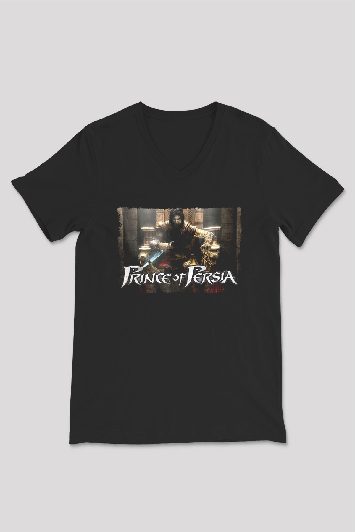 Prince Of Persia Siyah Unisex V Yaka Tişört