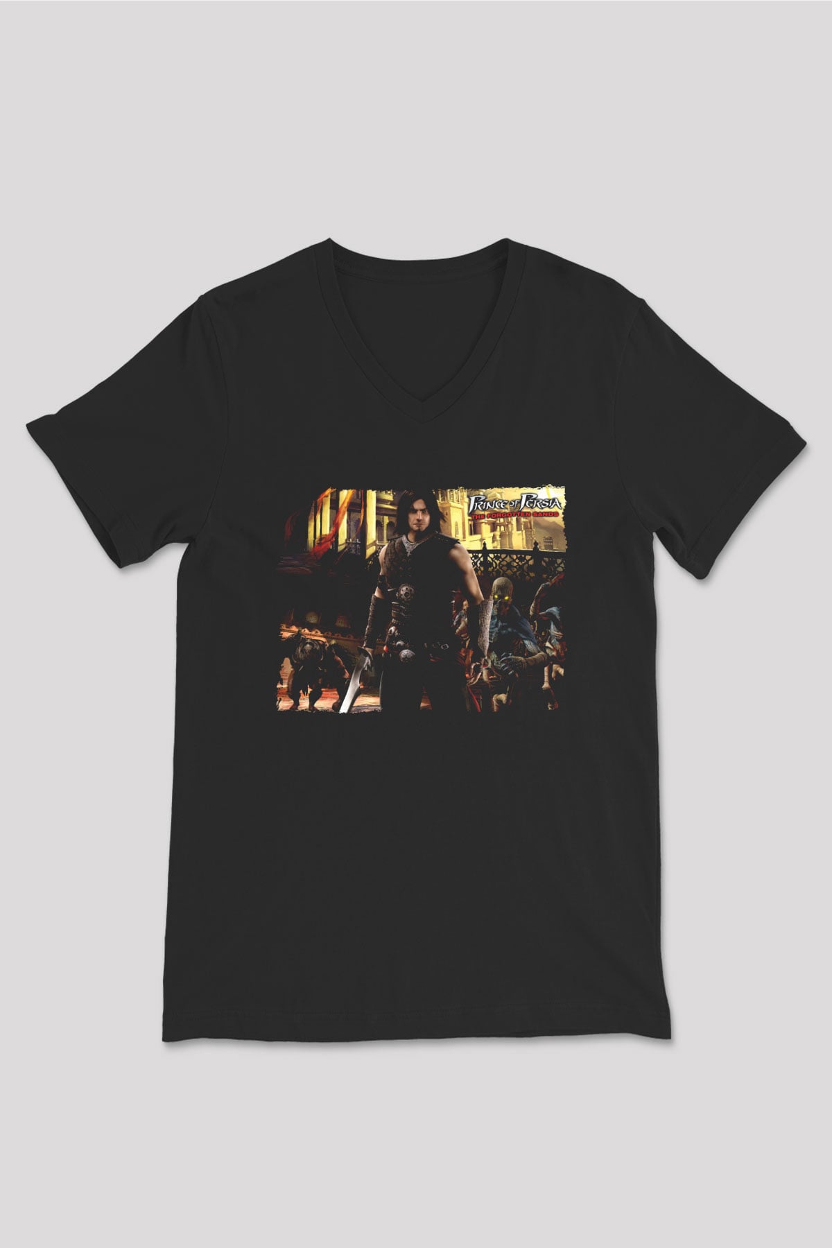 Prince Of Persia Siyah Unisex V Yaka Tişört