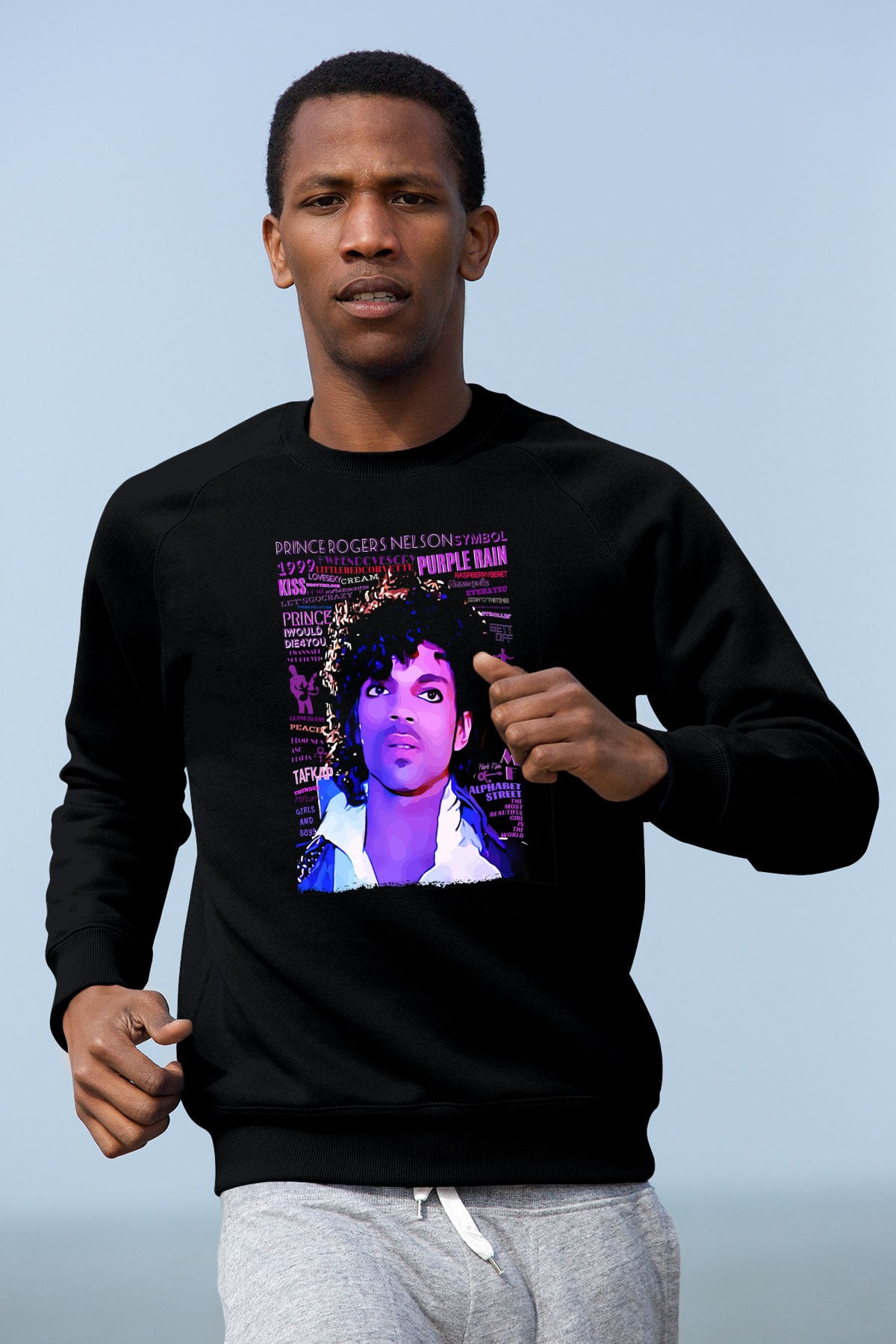 Prince Siyah Unisex Sweatshirt