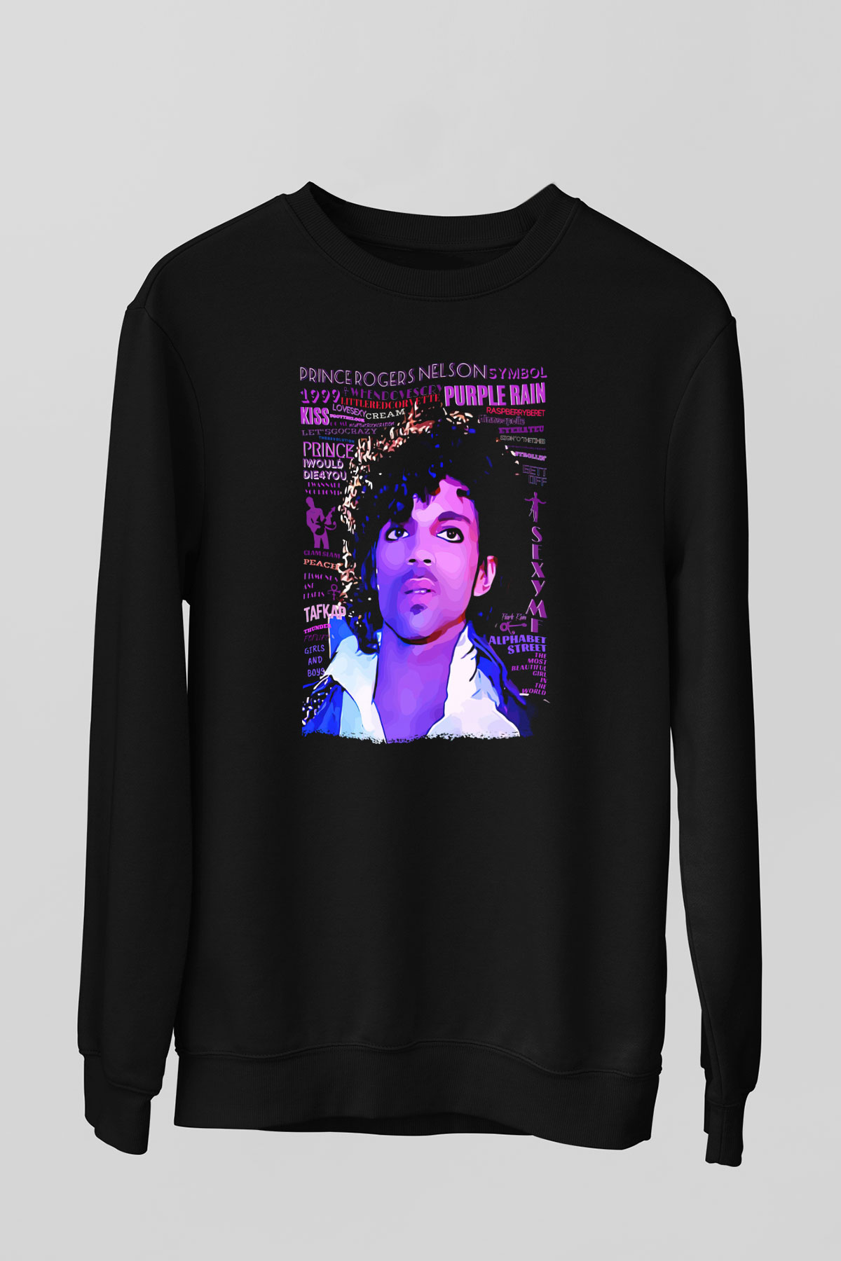 Prince Siyah Unisex Sweatshirt