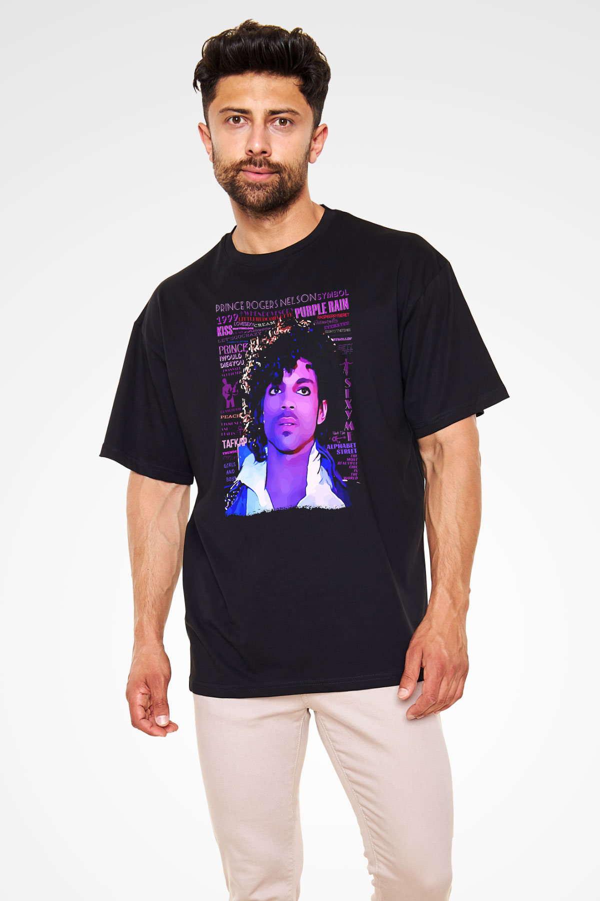 Prince Siyah Oversize Tişört Oversize T-shirt - TişörtFabrikası