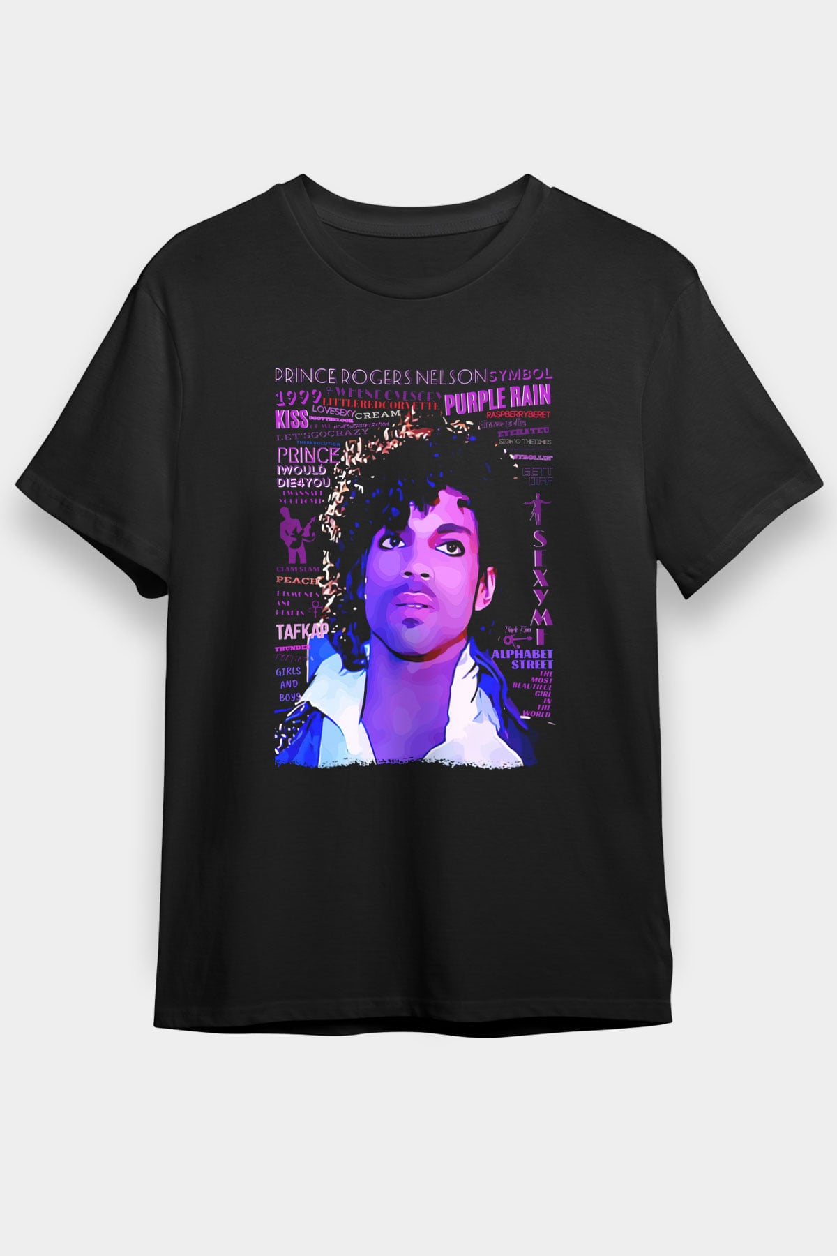 Prince Siyah Unisex Tişört T-Shirt - TişörtFabrikası