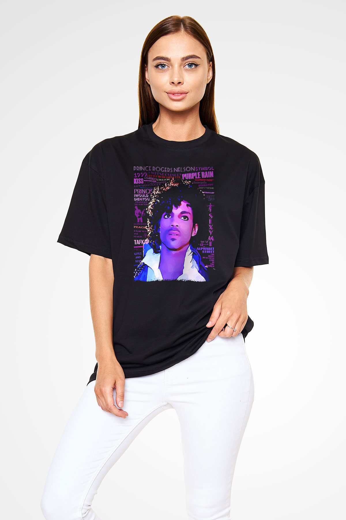 Prince Siyah Oversize Tişört Oversize T-shirt - TişörtFabrikası