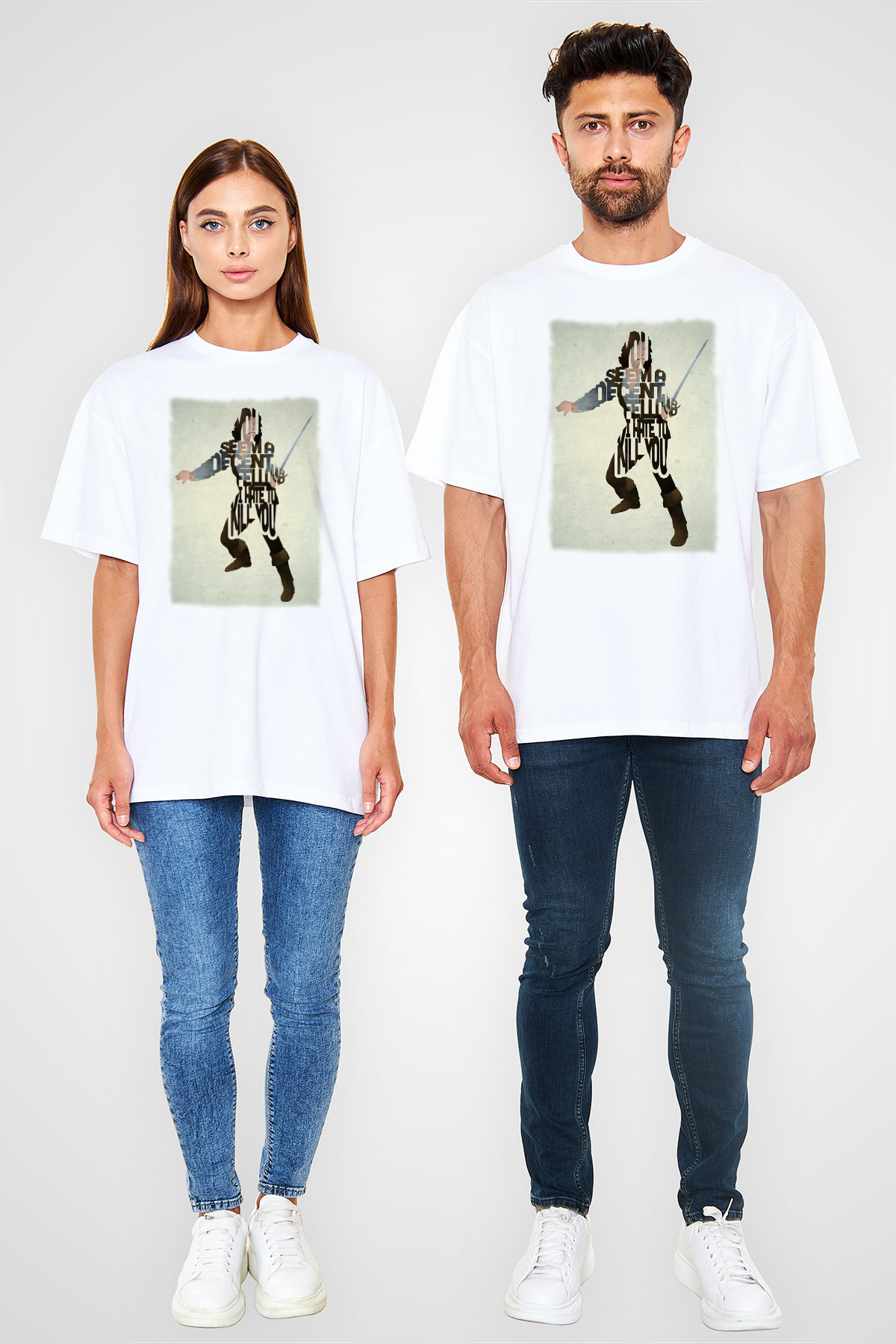 Princess Bride Beyaz Oversize Tişört