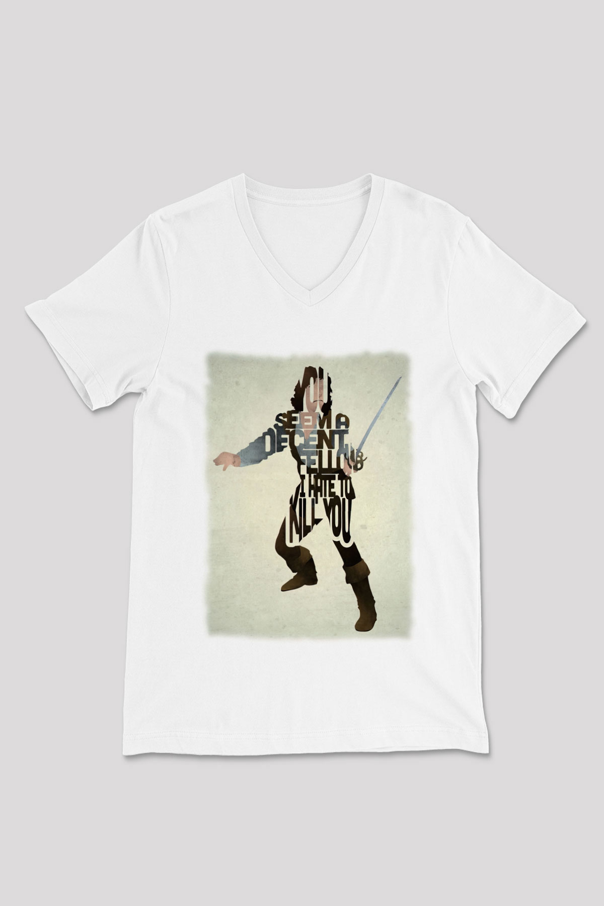 Princess Bride Beyaz Unisex  V Yaka Tişört