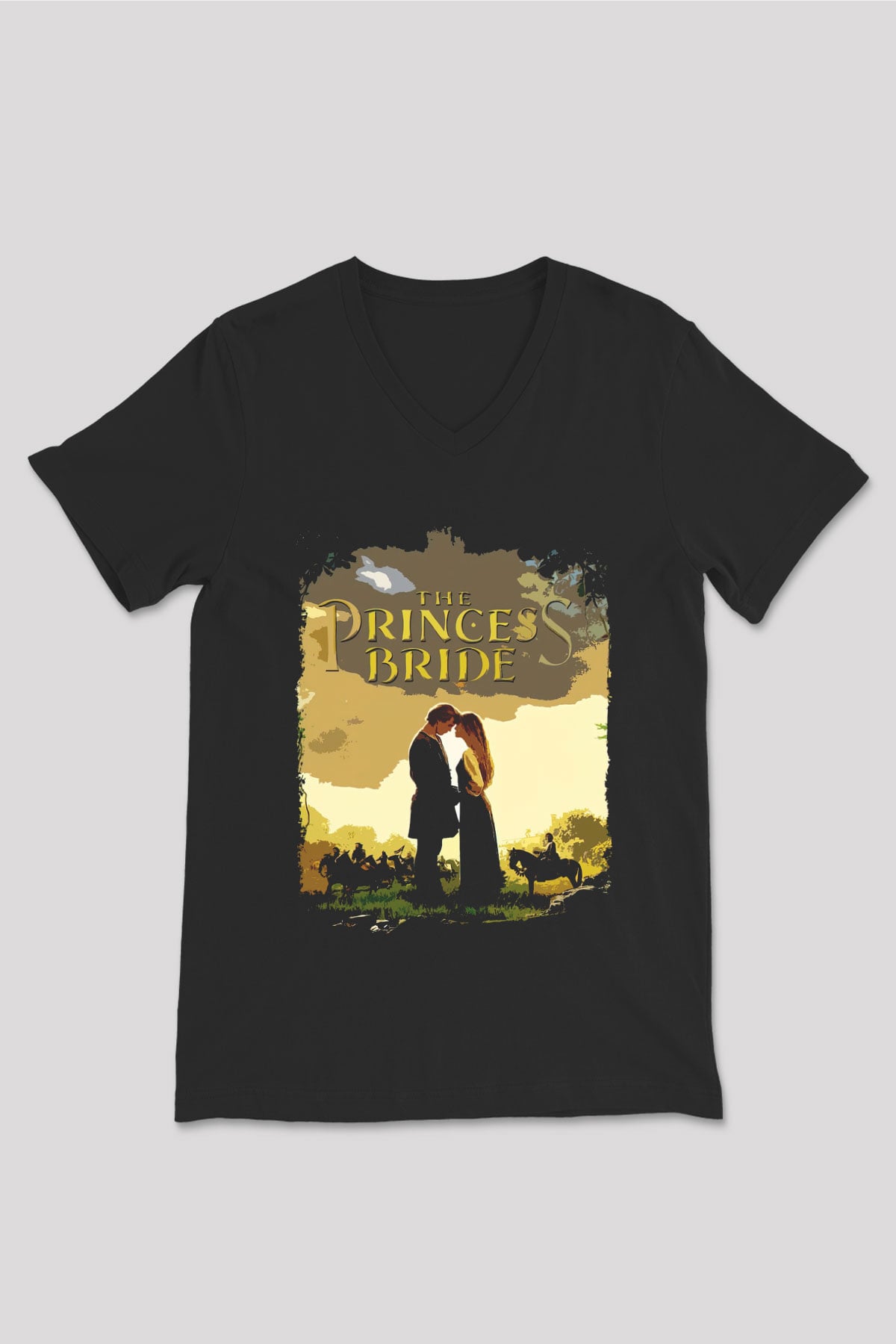Princess Bride Siyah Unisex  V Yaka Tişört