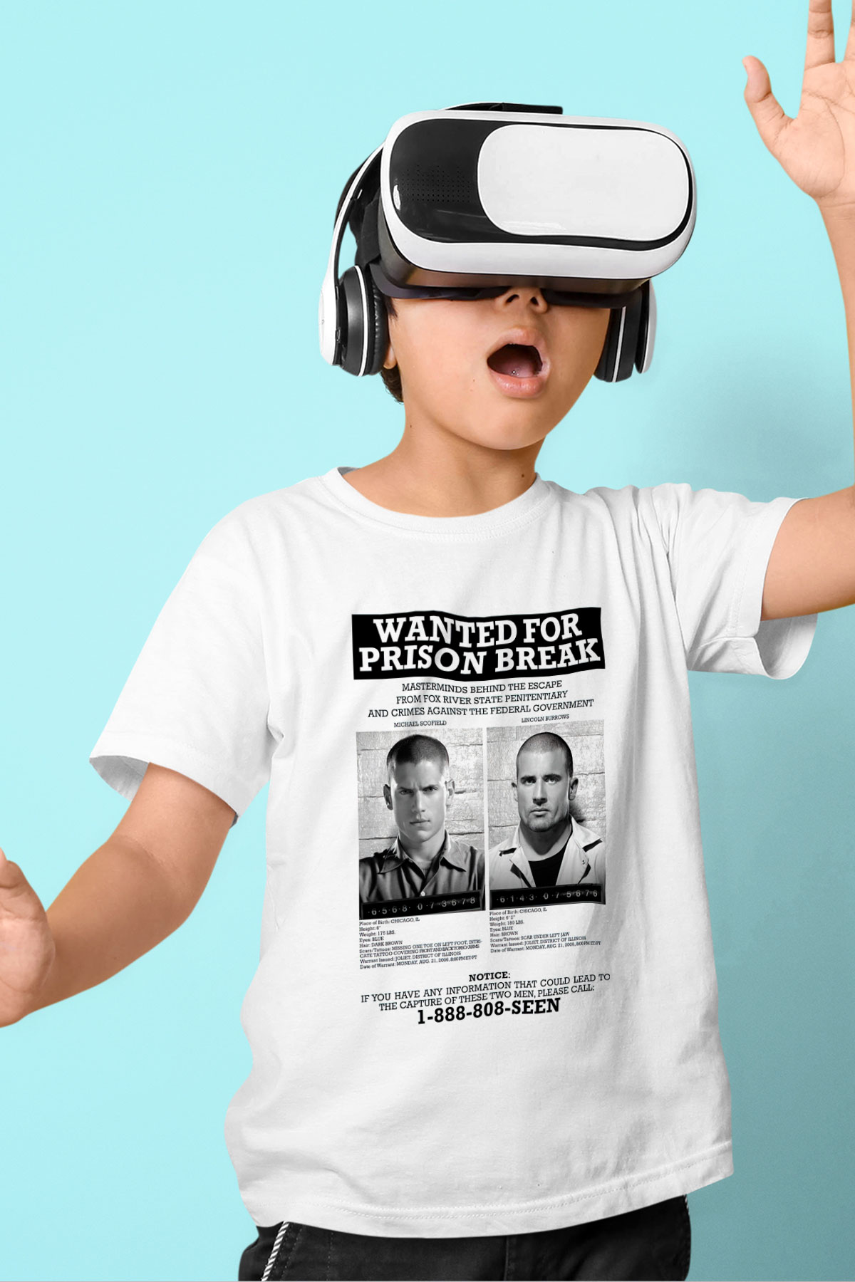 Prison Break Baskılı Beyaz Unisex Çocuk Tişört