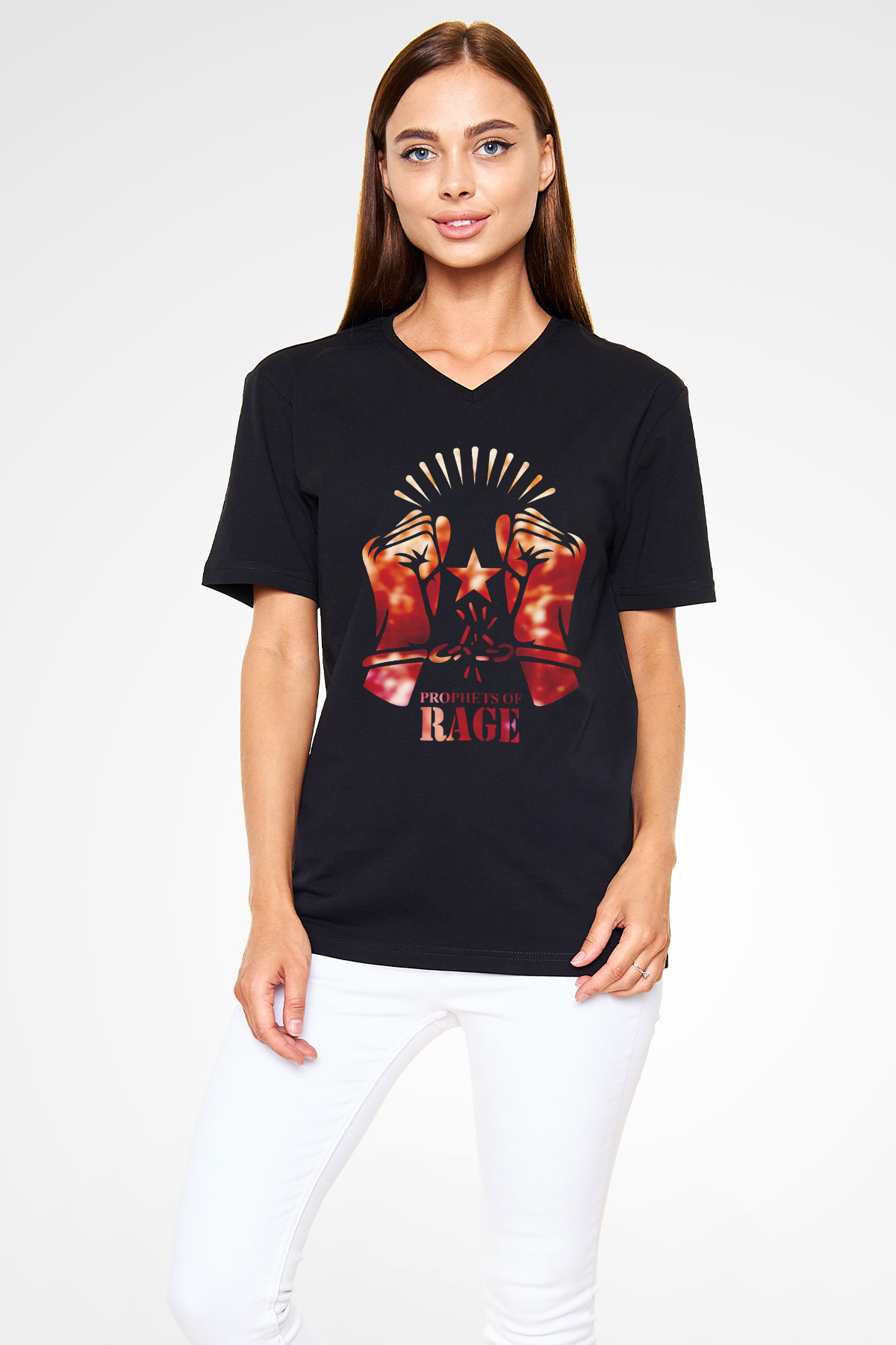 Prophets of Rage Siyah Unisex V Yaka Tişört