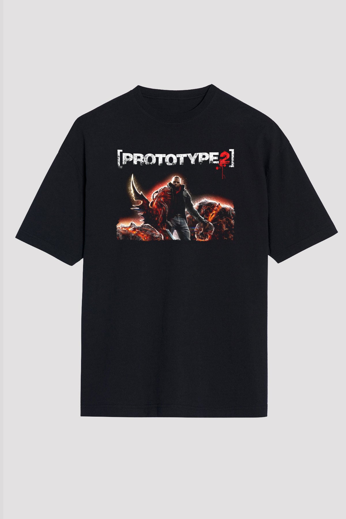 Prototype Siyah Oversize Tişört Oversize T-shirt