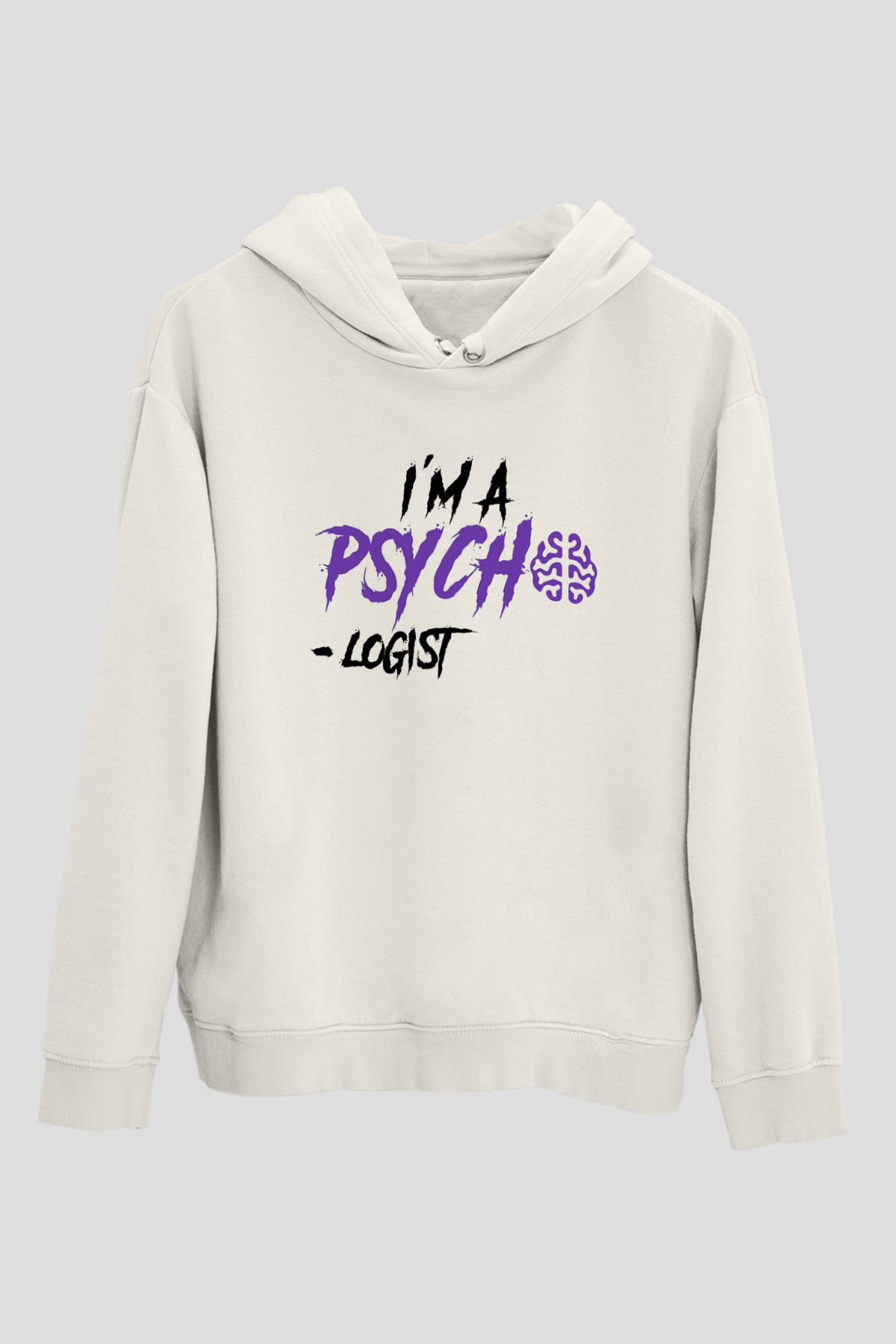 Psikolog Beyaz Unisex Kapüşonlu Sweatshirt