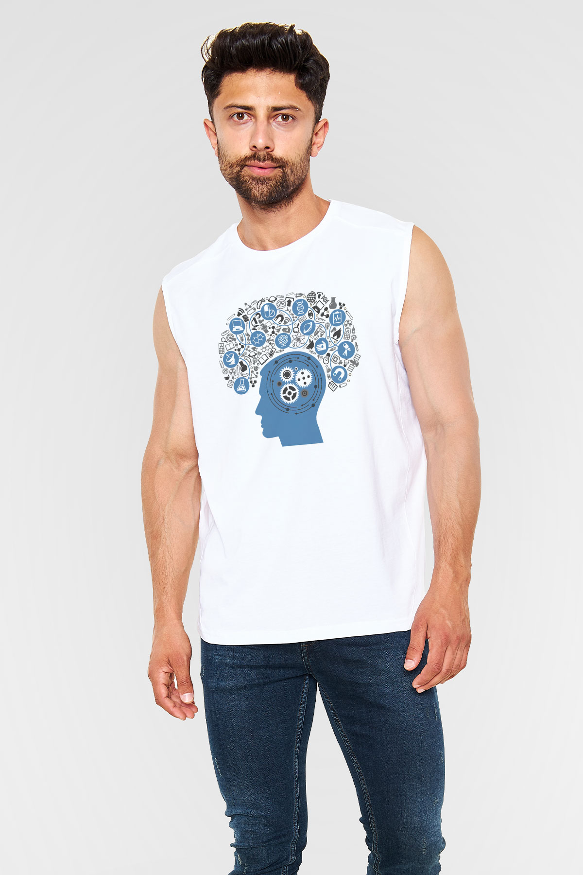 Psikolog Beyaz Unisex Kolsuz Tişört