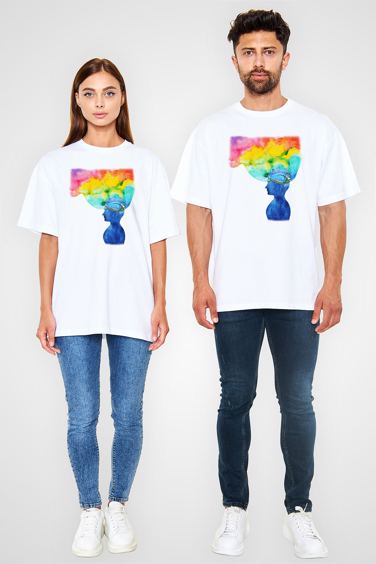 Psikolog Beyaz Unisex Oversize Tişört T-Shirt