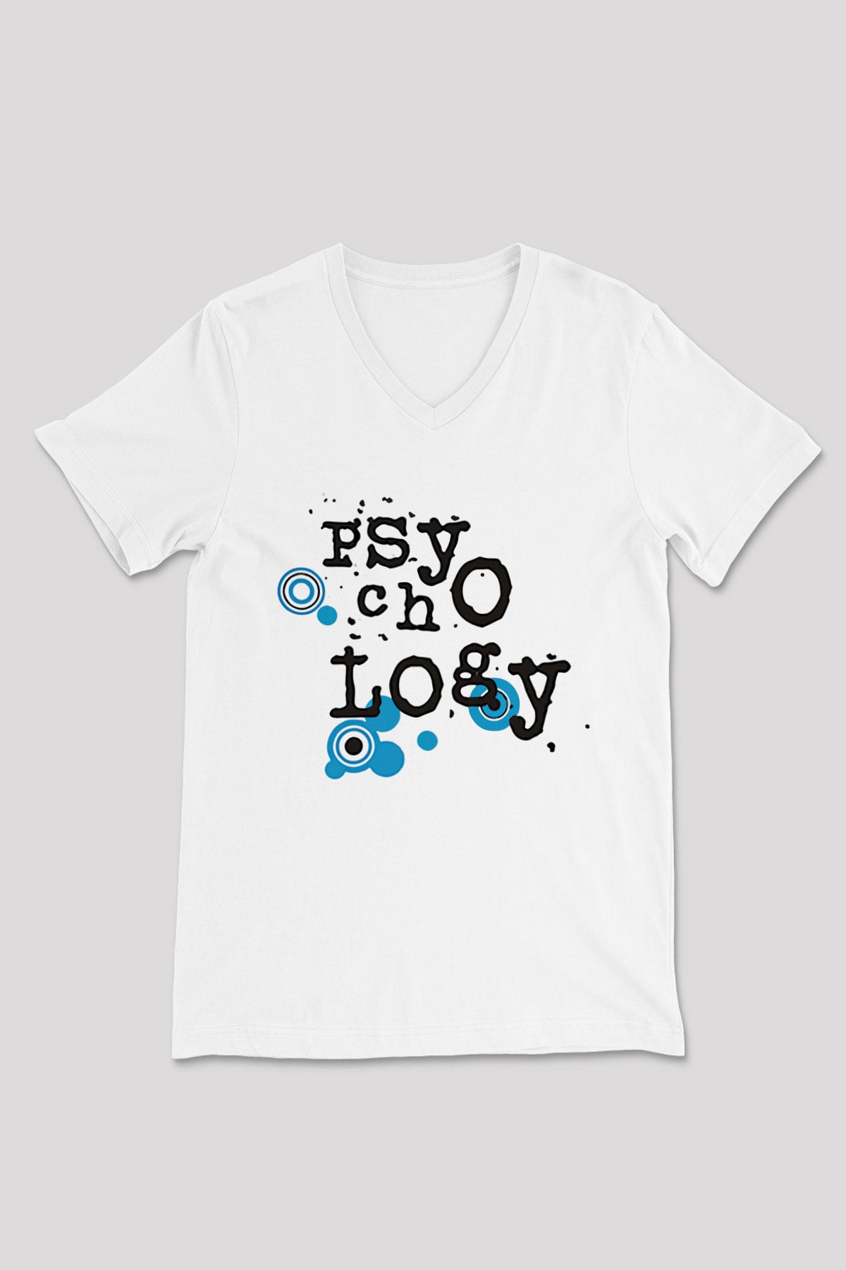 Psikolog Beyaz Unisex V Yaka Tişört T-Shirt