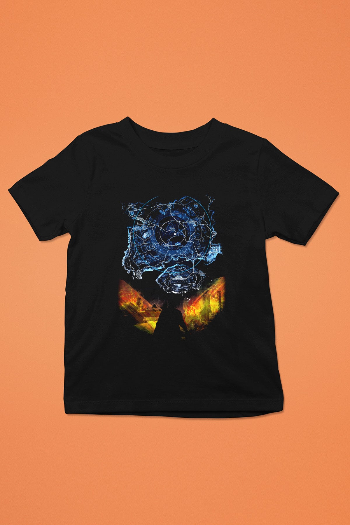 PUBG Baskılı Siyah Unisex Çocuk Tişört